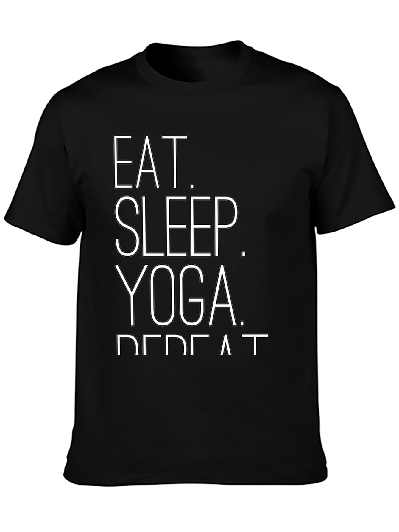 Eat Sleep Yoga Repeat Graphic Tee - Black