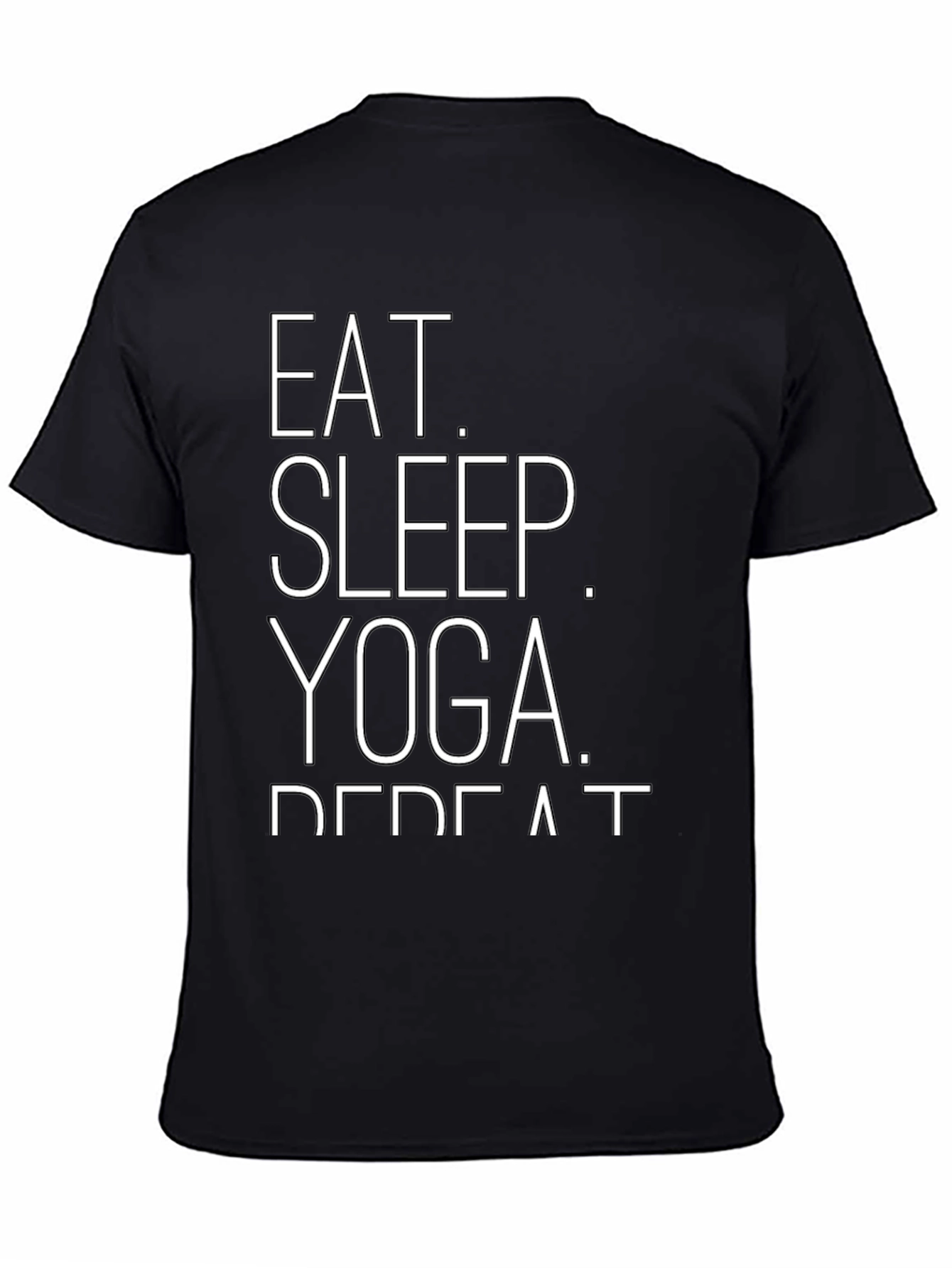 Eat Sleep Yoga Repeat Graphic Tee - Black