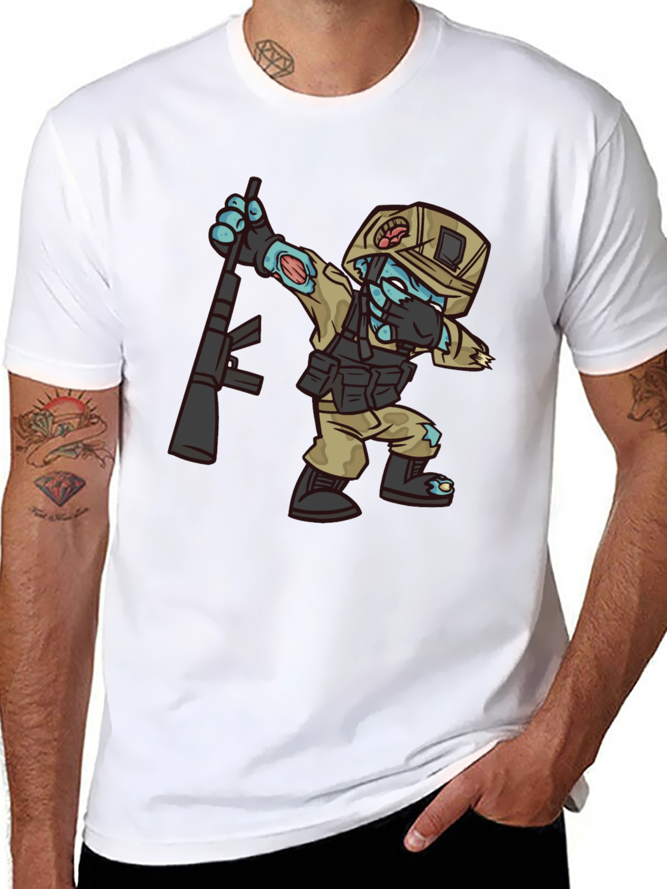Zombie Soldier Graphic Tee - Black
