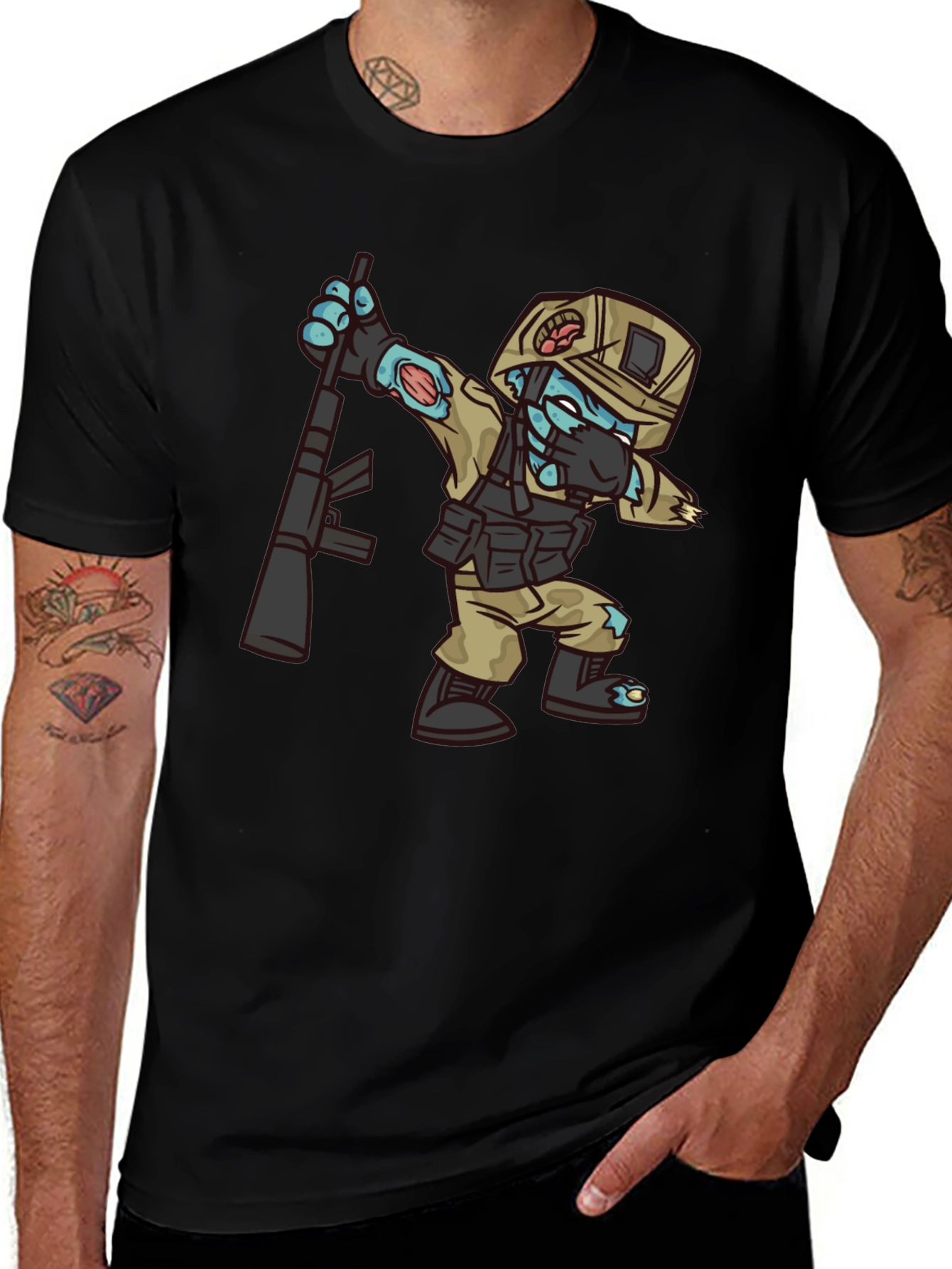 Zombie Soldier Graphic Tee - Black