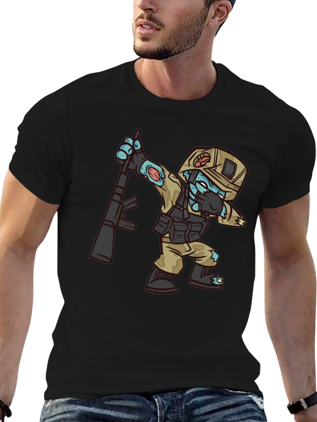 Zombie Soldier Graphic Tee - Black