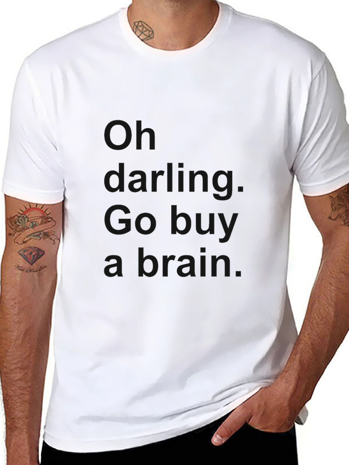 Go Buy a Brain - Novelty Black T-Shirt