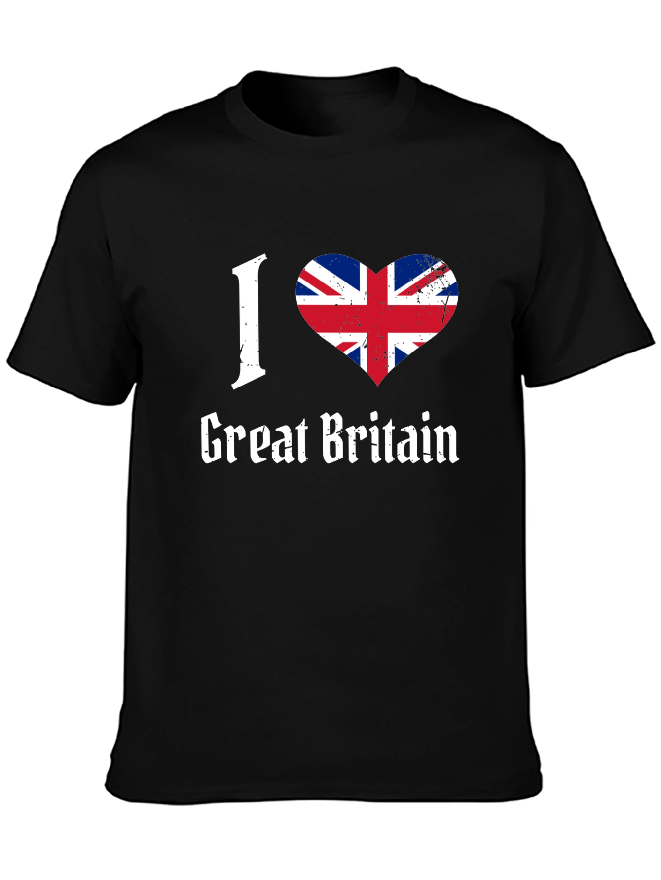 I Love Great Britain Flag Heart Graphic T-Shirt