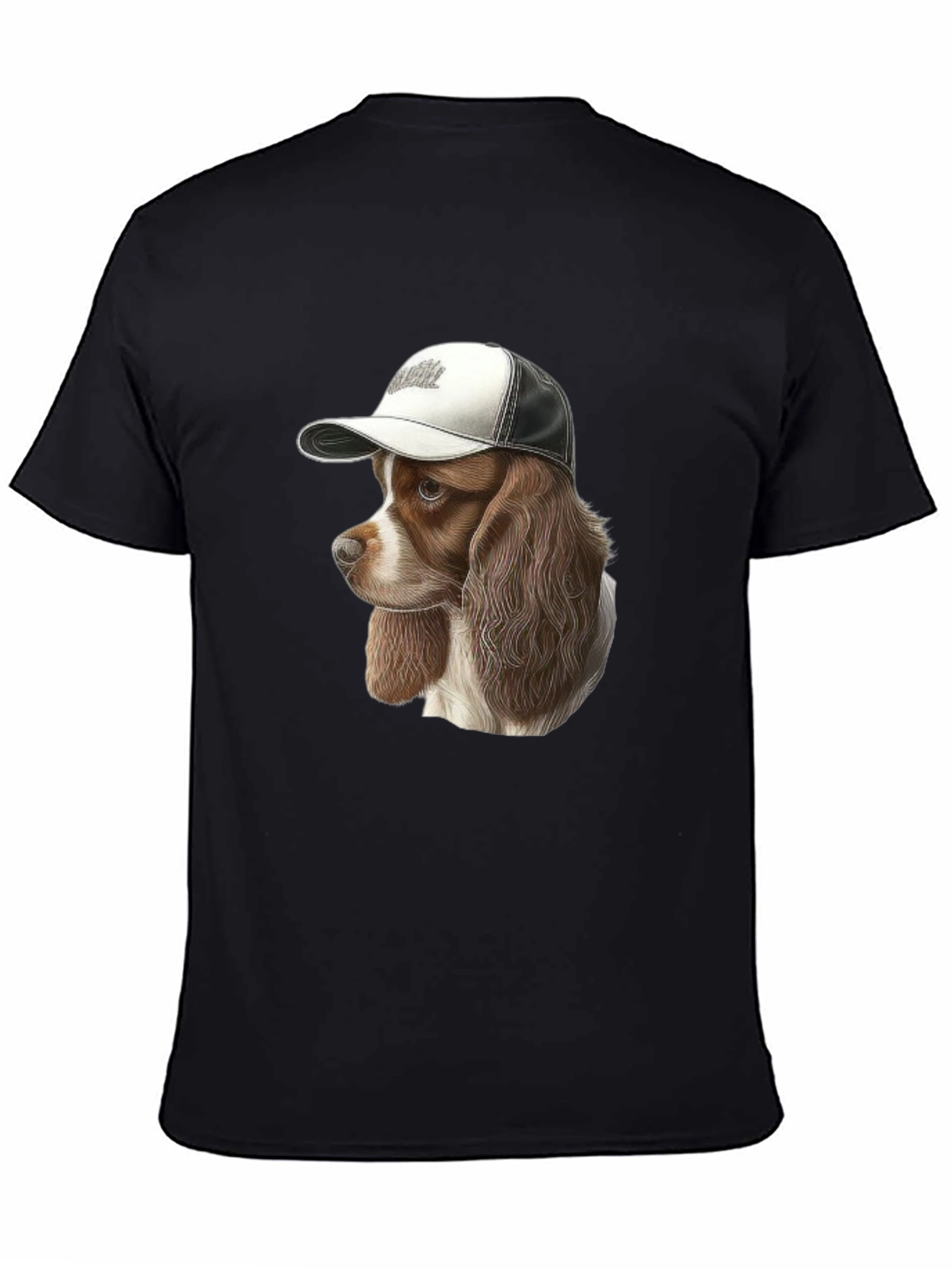 Dog in Hat Graphic Tee - Unisex Black T-Shirt