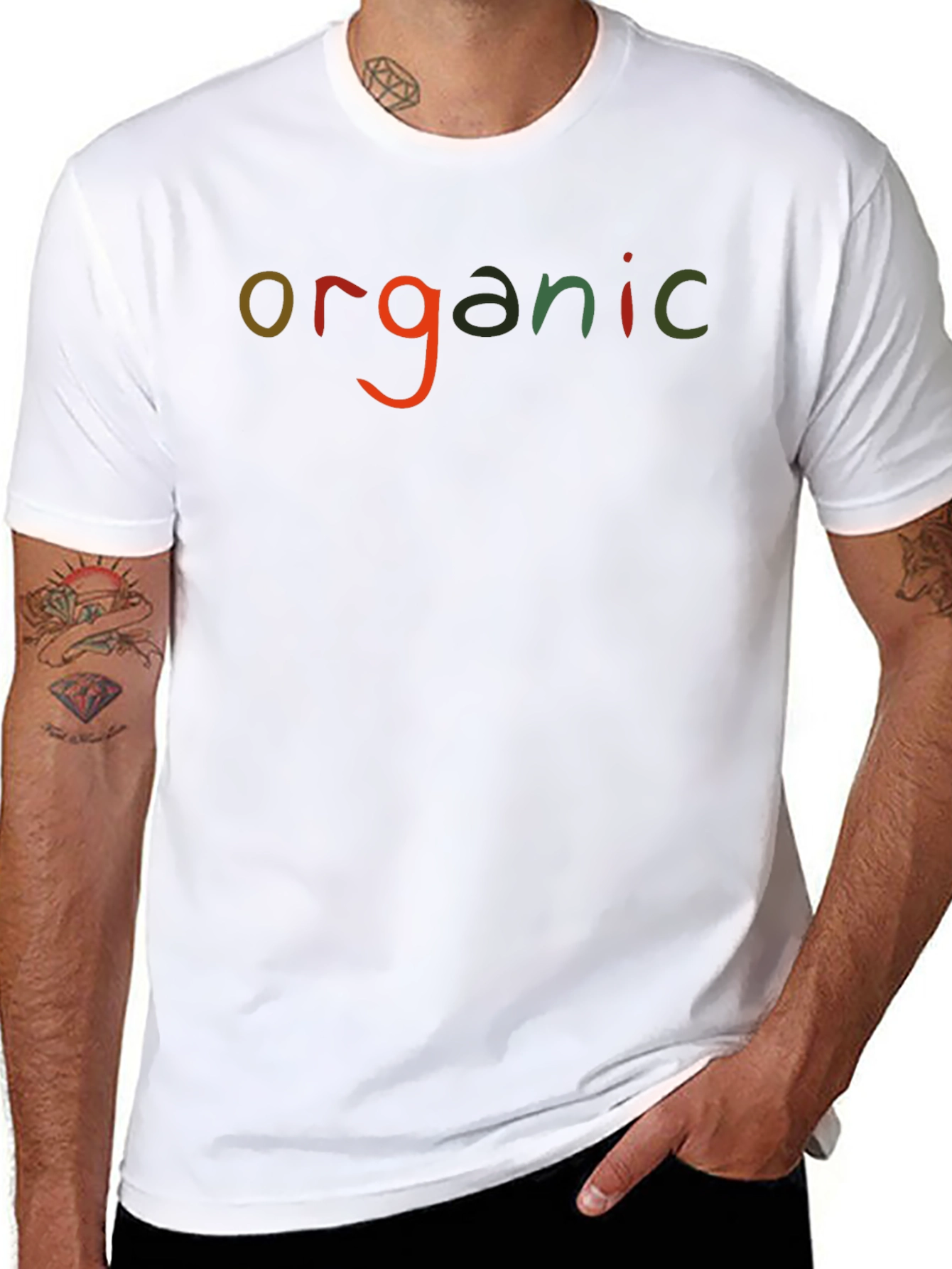 Organic Graphic Print Crew Neck T-Shirt