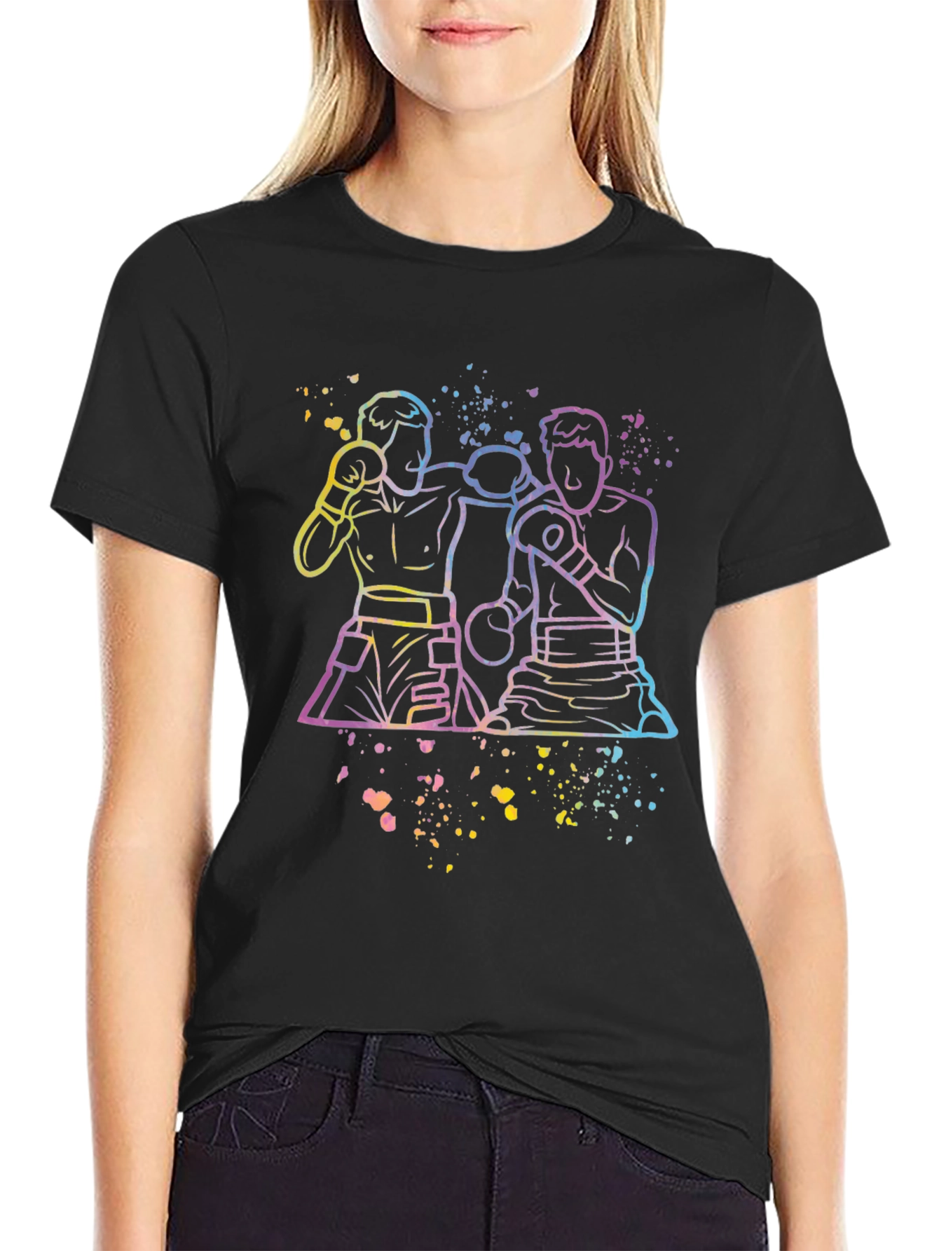 Neon Boxer Graphic Tee - Mens Black T-Shirt
