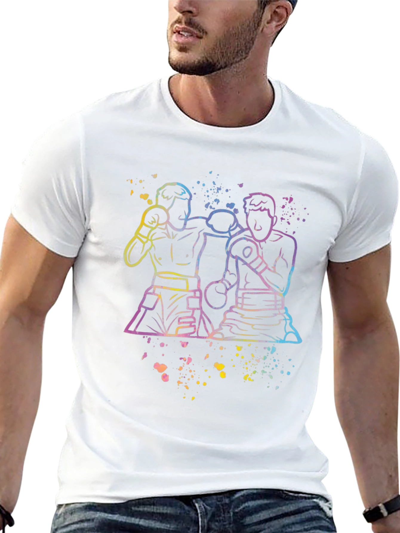 Neon Boxer Graphic Tee - Mens Black T-Shirt