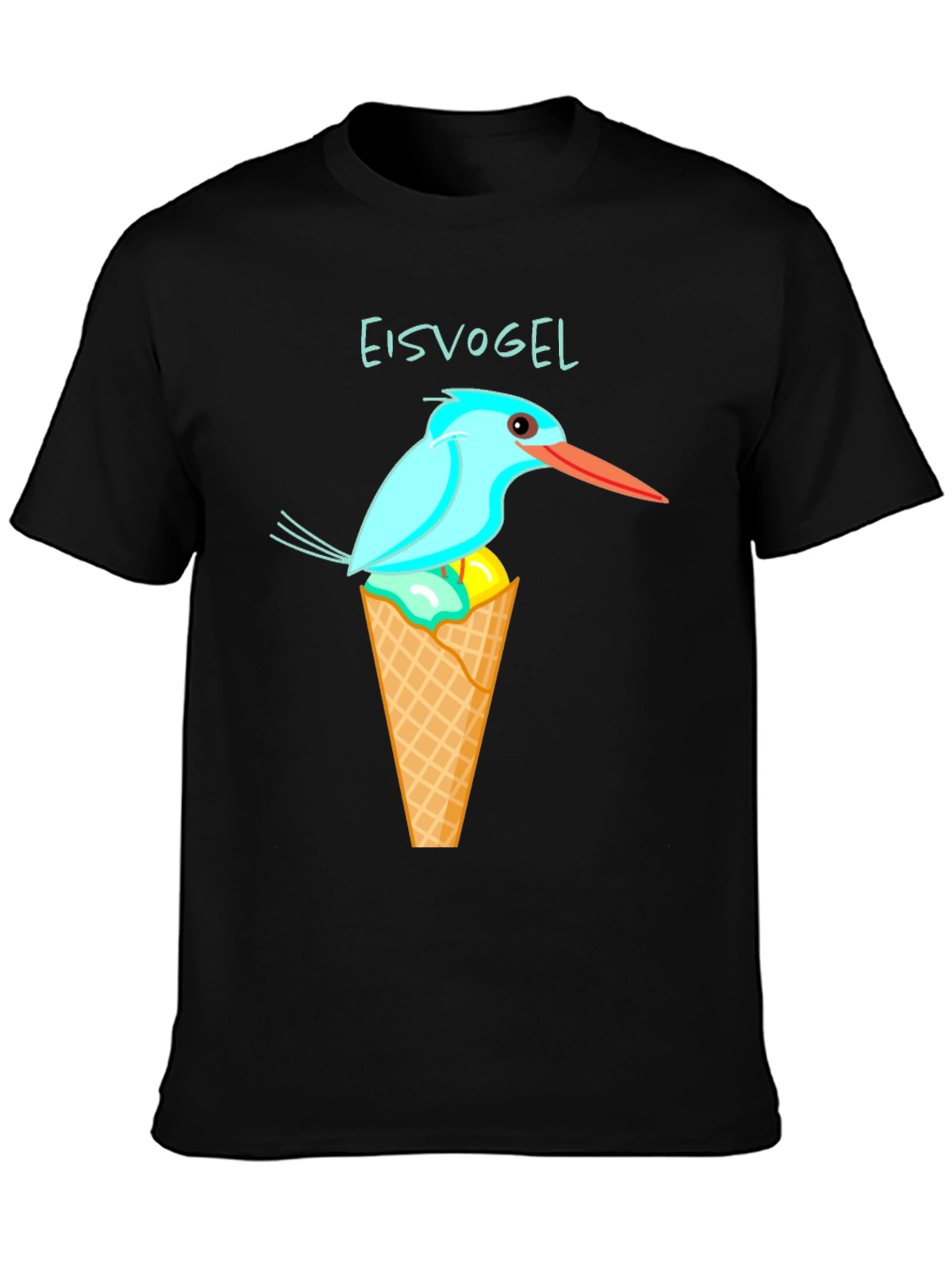 Kingfisher Bird Ice Cream Cone Graphic Tee
