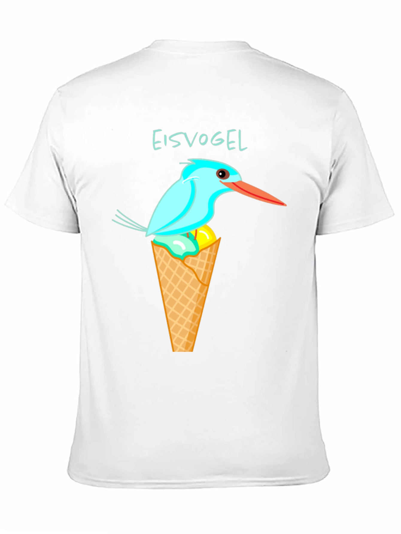 Kingfisher Bird Ice Cream Cone Graphic Tee