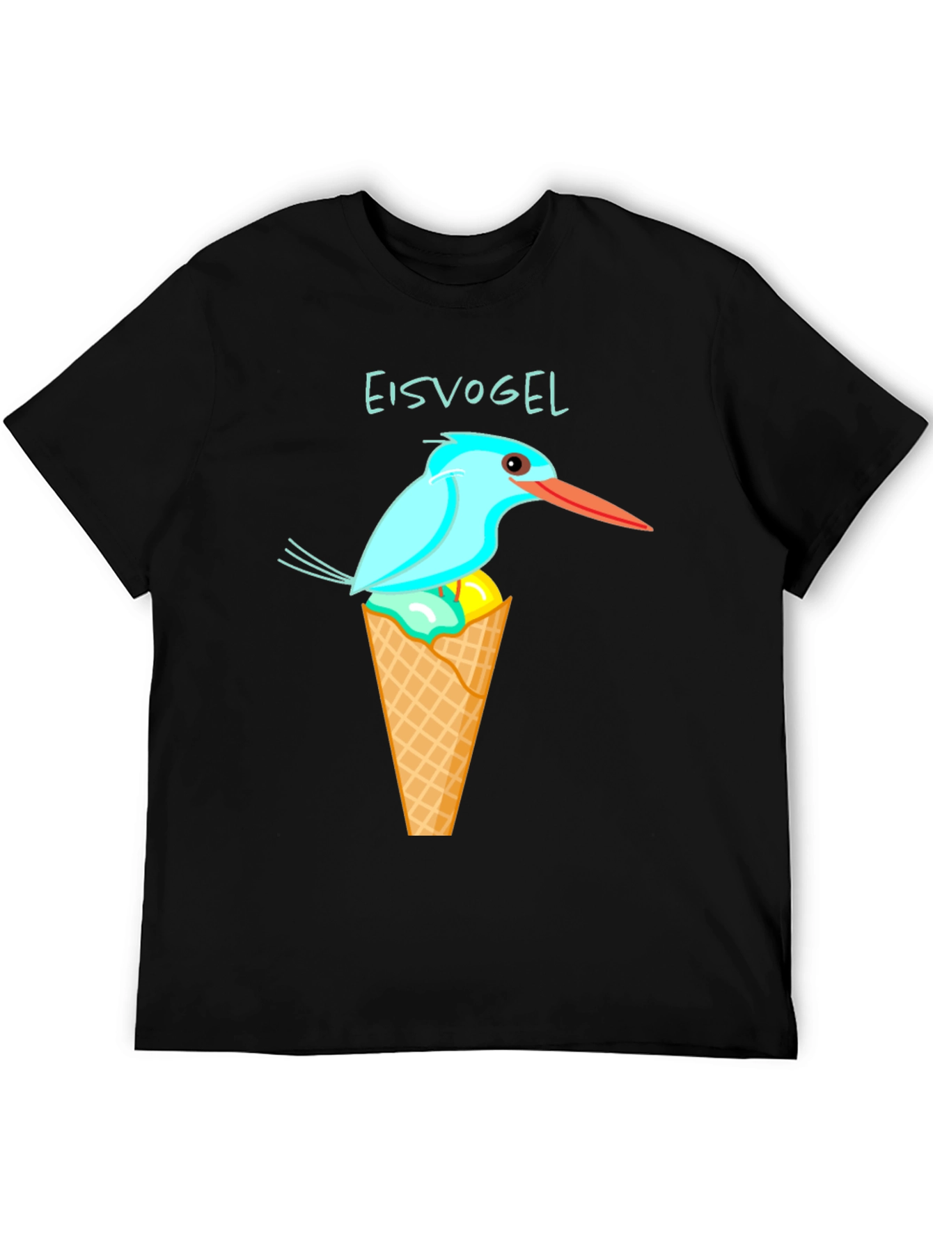 Kingfisher Bird Ice Cream Cone Graphic Tee
