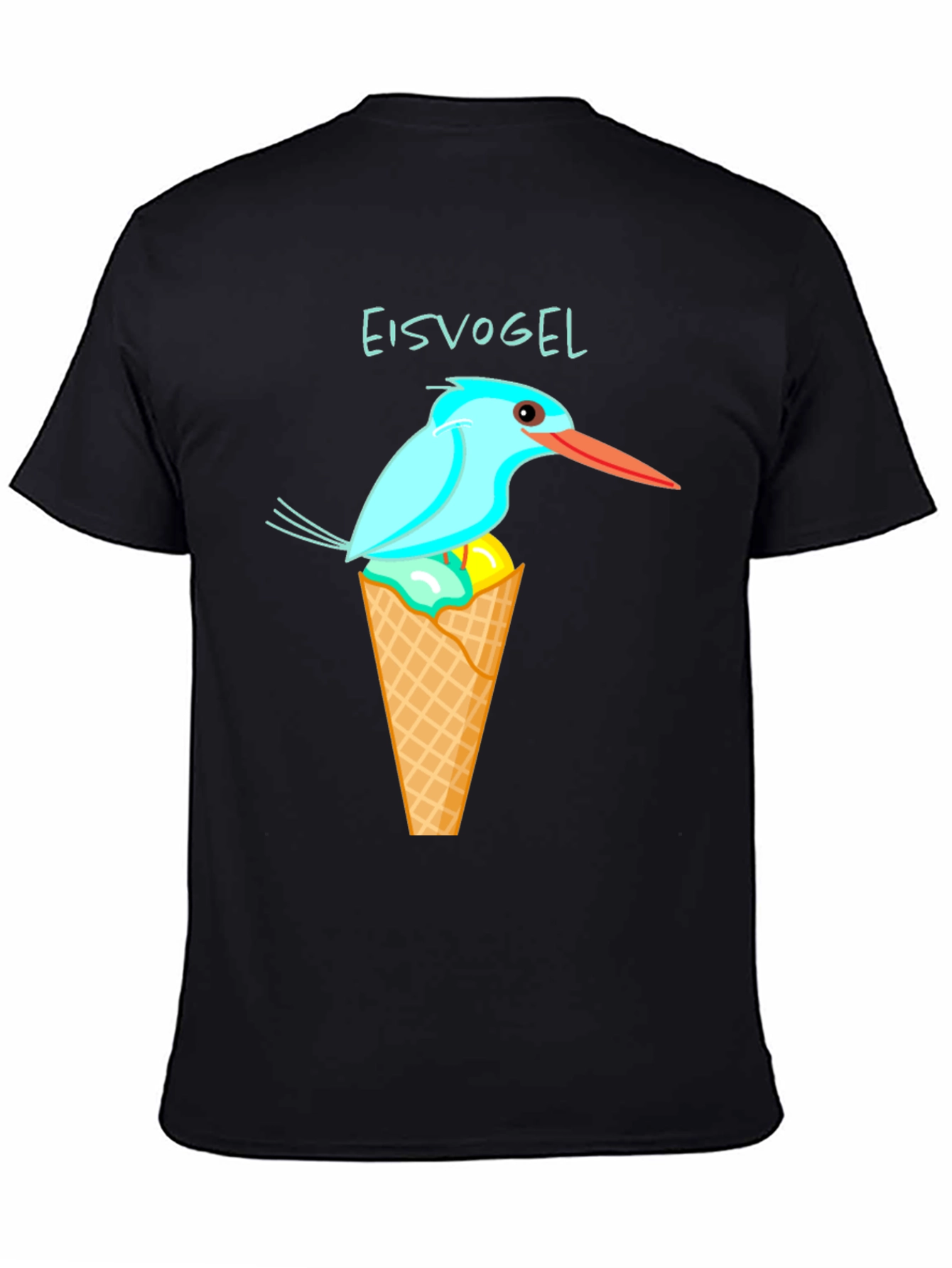 Kingfisher Bird Ice Cream Cone Graphic Tee