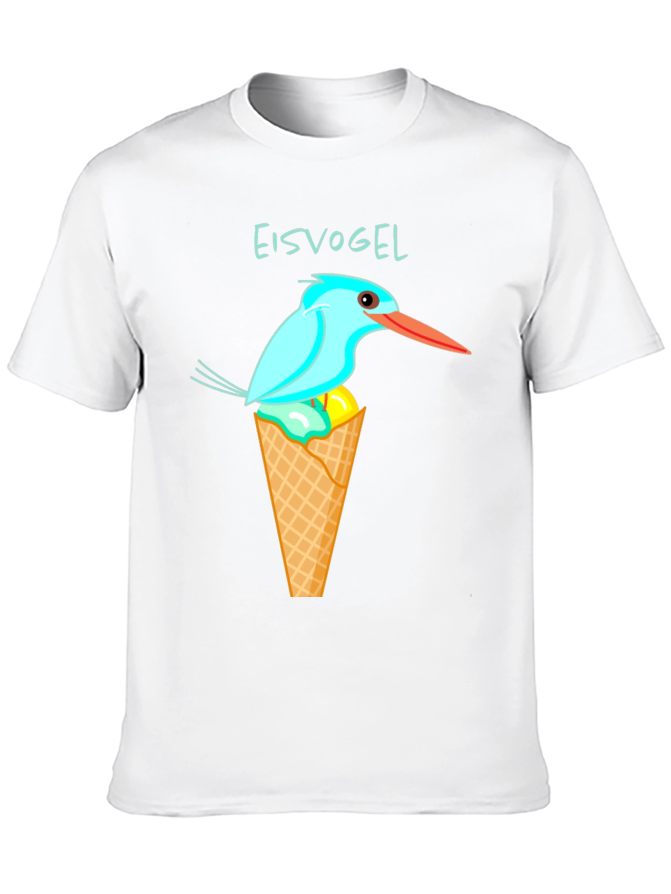 Kingfisher Bird Ice Cream Cone Graphic Tee