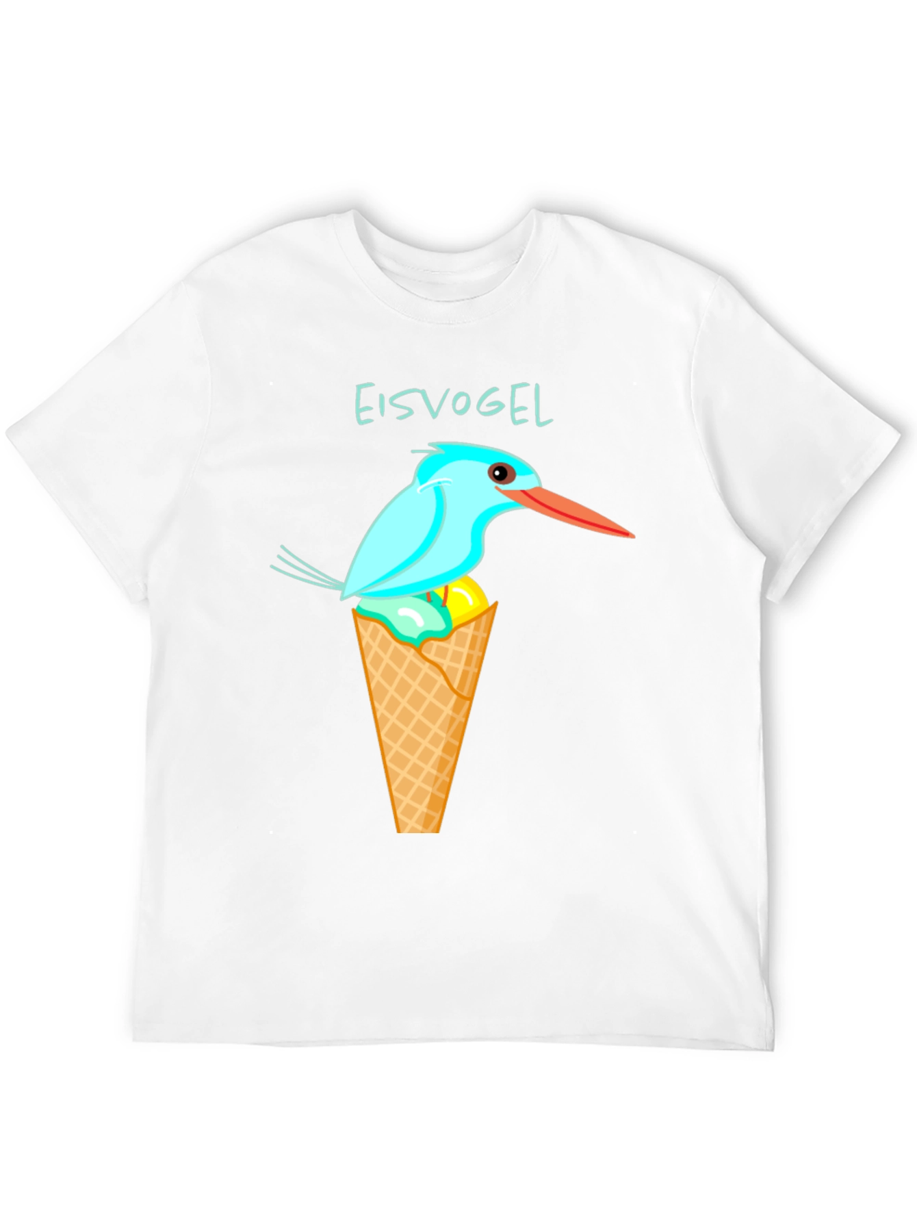 Kingfisher Bird Ice Cream Cone Graphic Tee