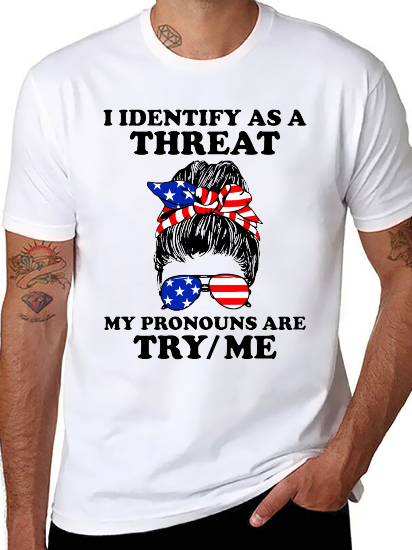 I Identify As A Threat Graphic Tee