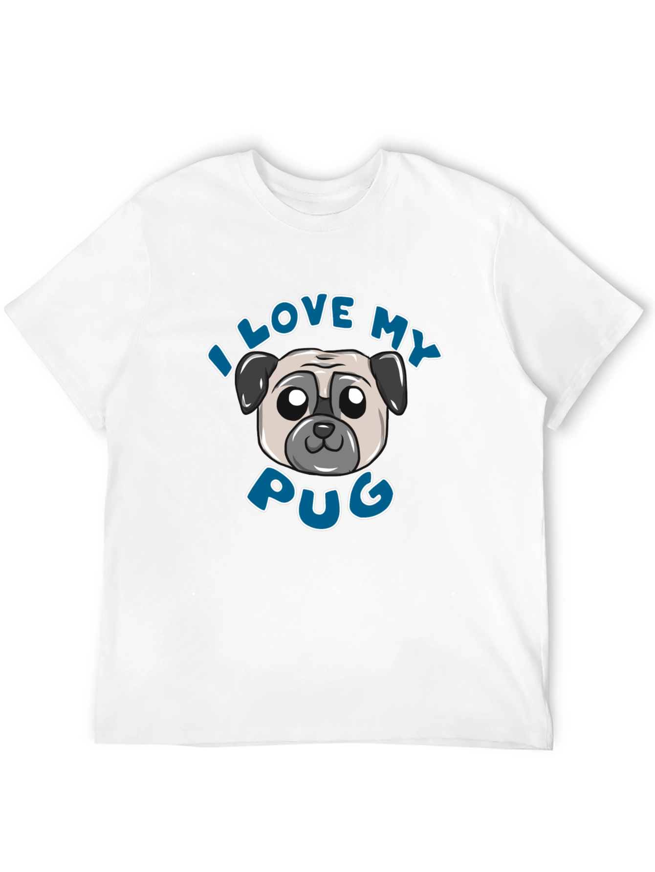 I Love My Pug Graphic Tee - Black