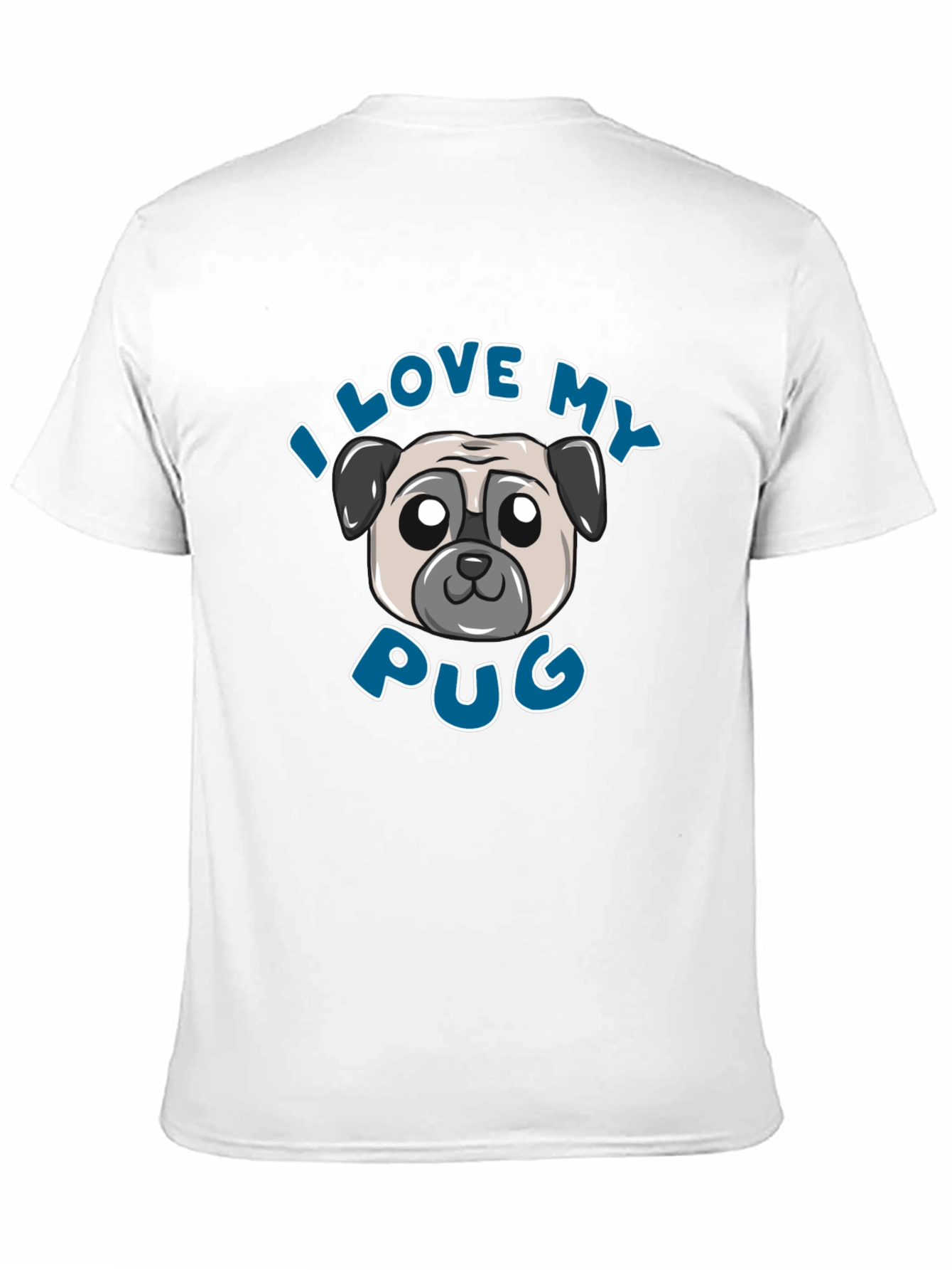 I Love My Pug Graphic Tee - Black