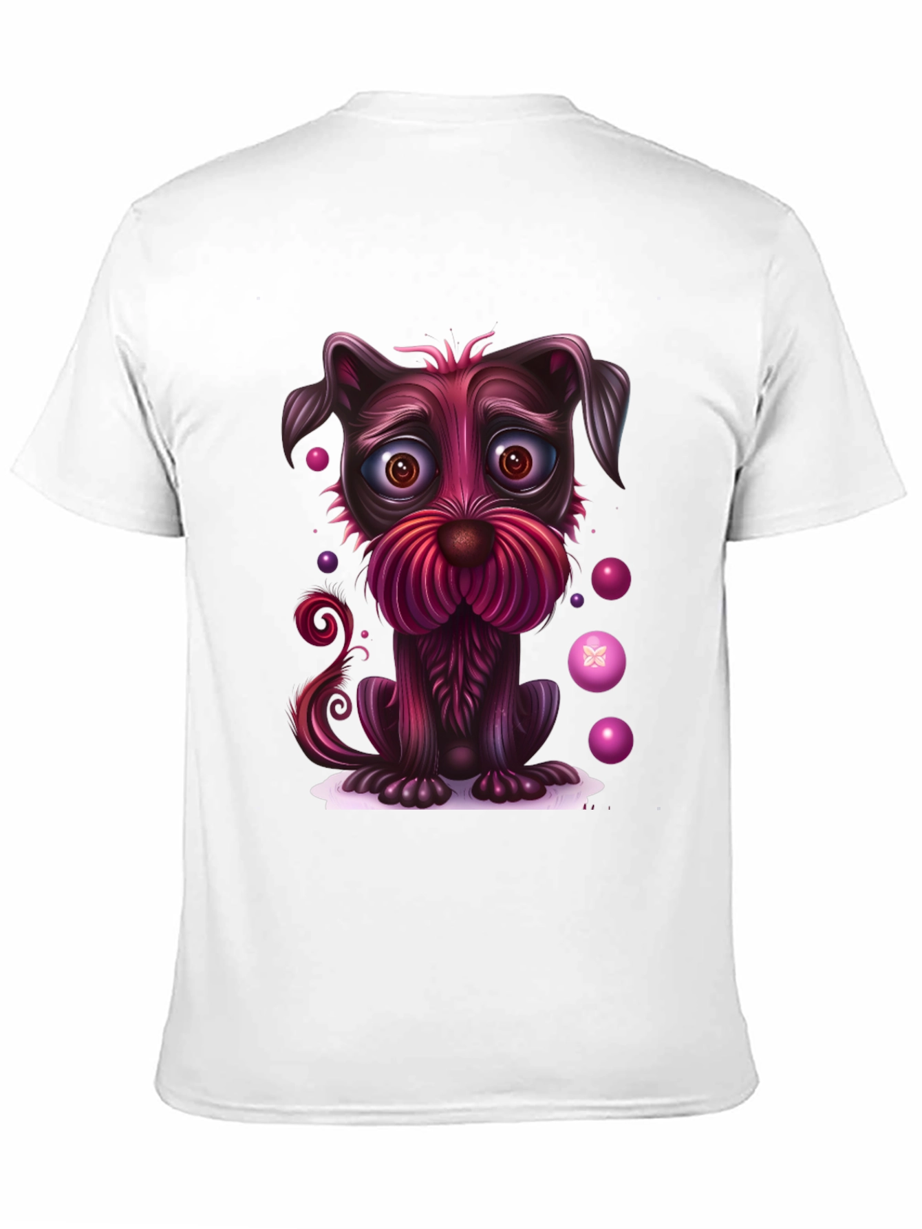 Whimsical Dog Graphic Tee - Black