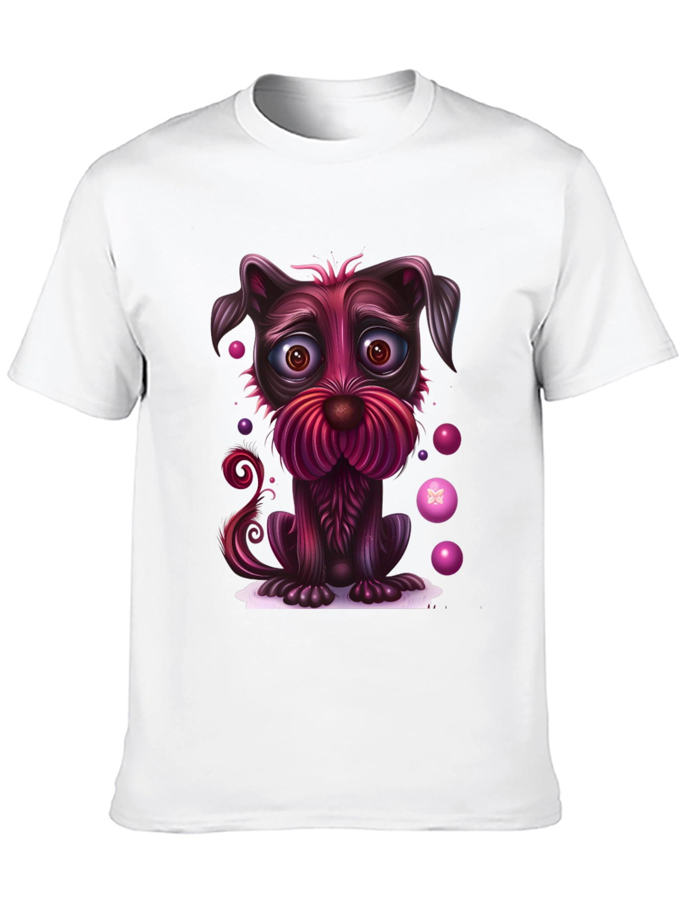 Whimsical Dog Graphic Tee - Black