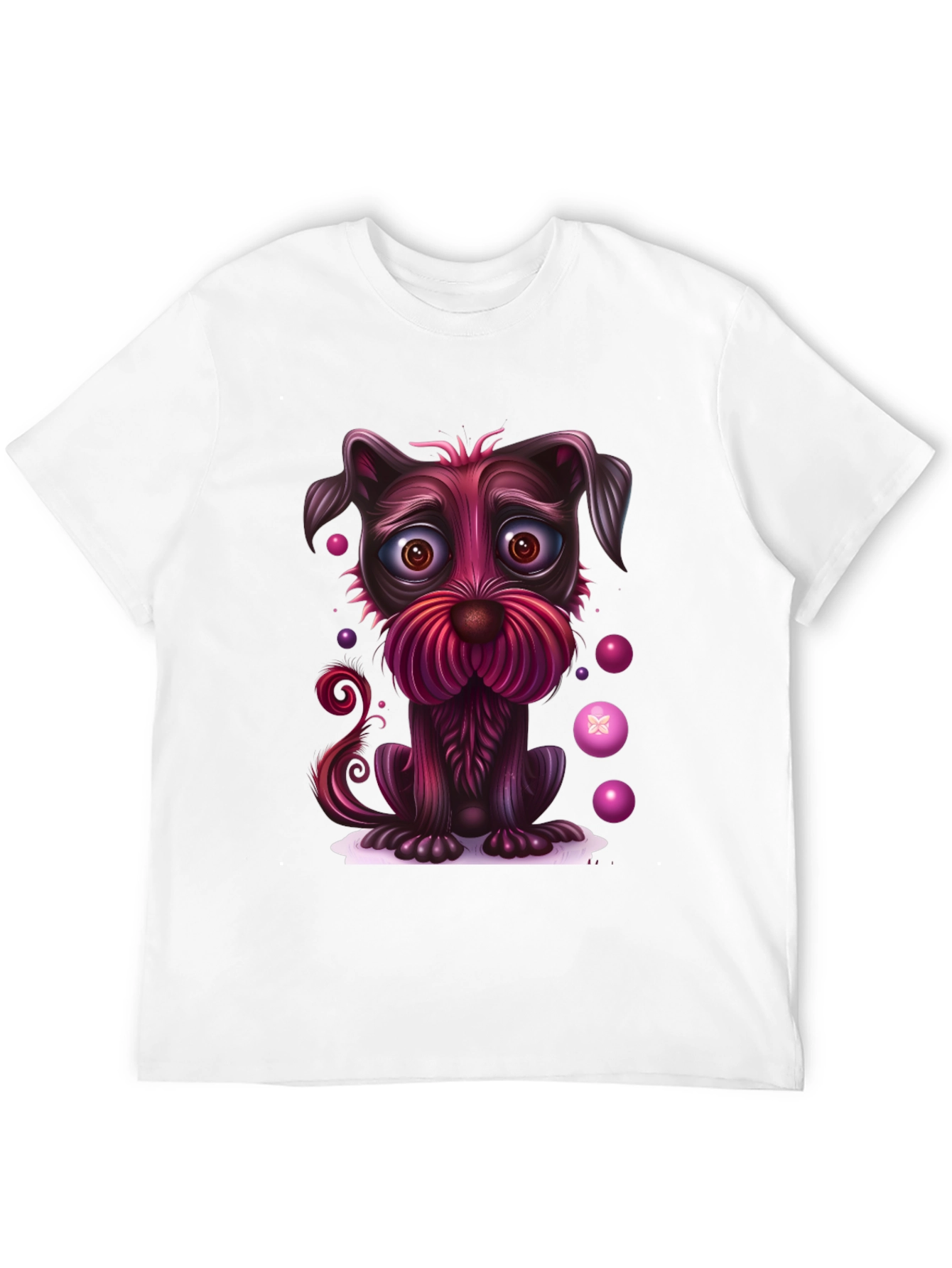 Whimsical Dog Graphic Tee - Black