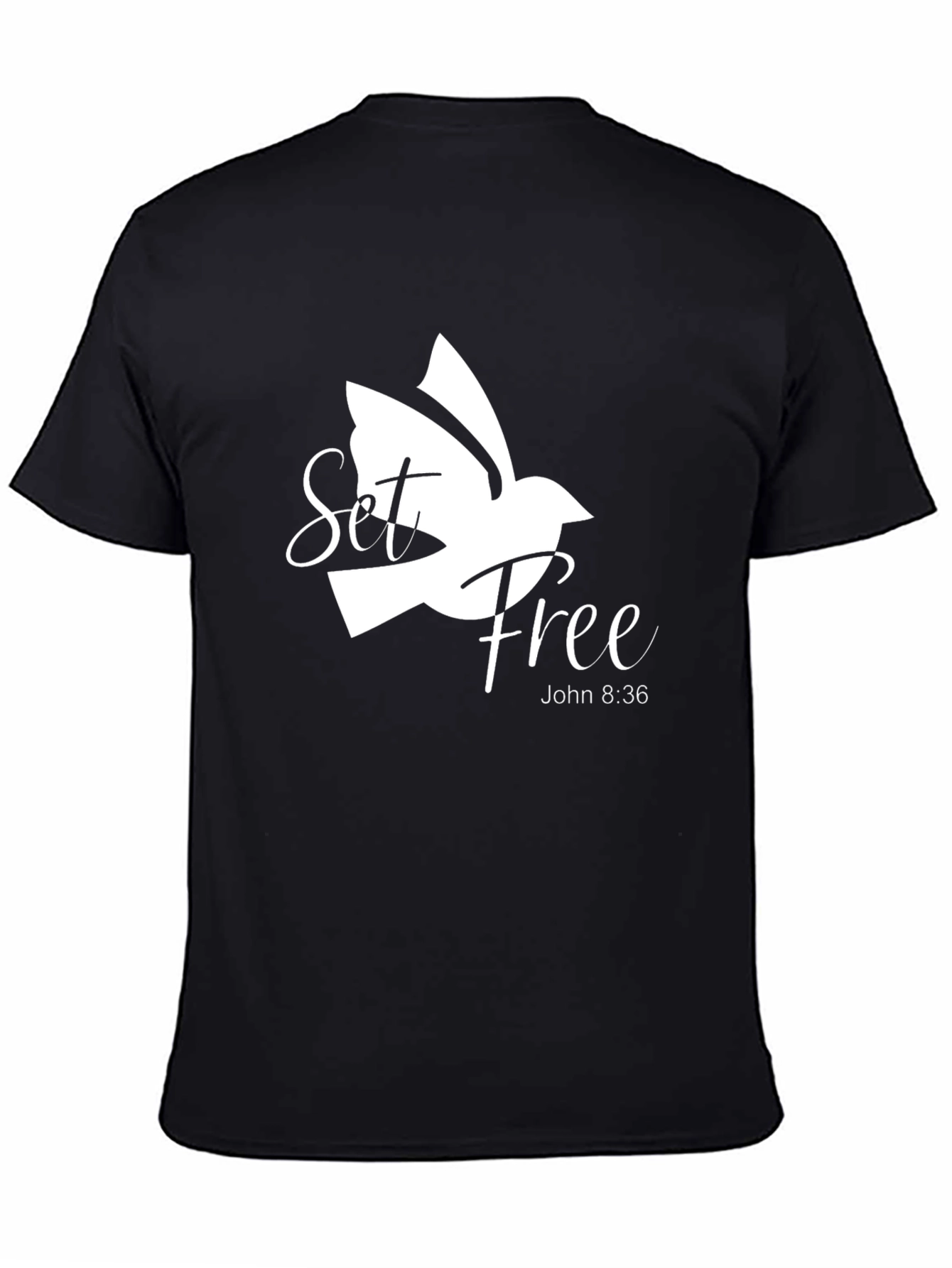 Set Free Dove Graphic Black T-Shirt
