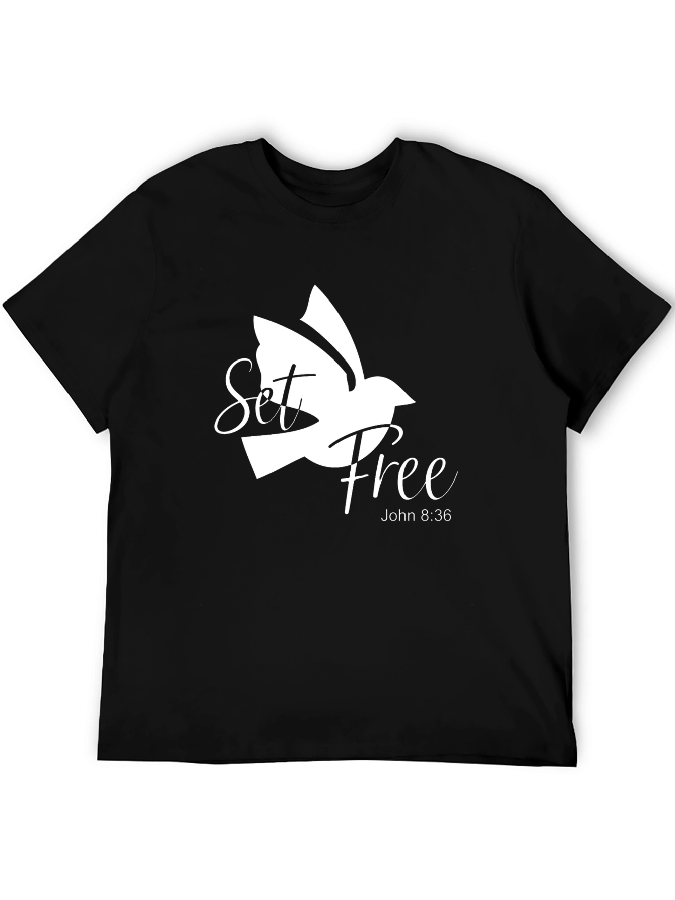Set Free Dove Graphic Black T-Shirt