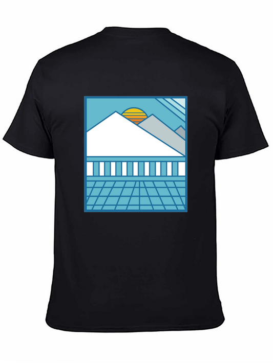 Synthwave Graphic Tee - Black Retro Sunset T-Shirt