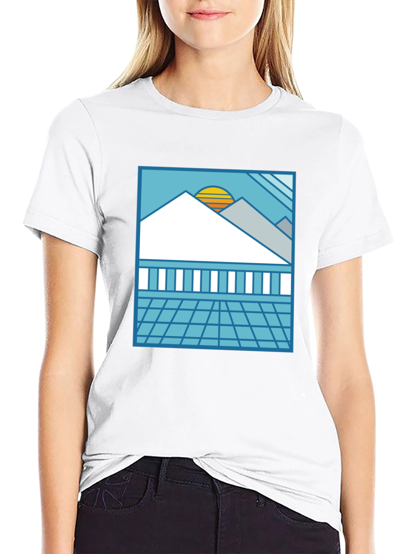 Synthwave Graphic Tee - Black Retro Sunset T-Shirt
