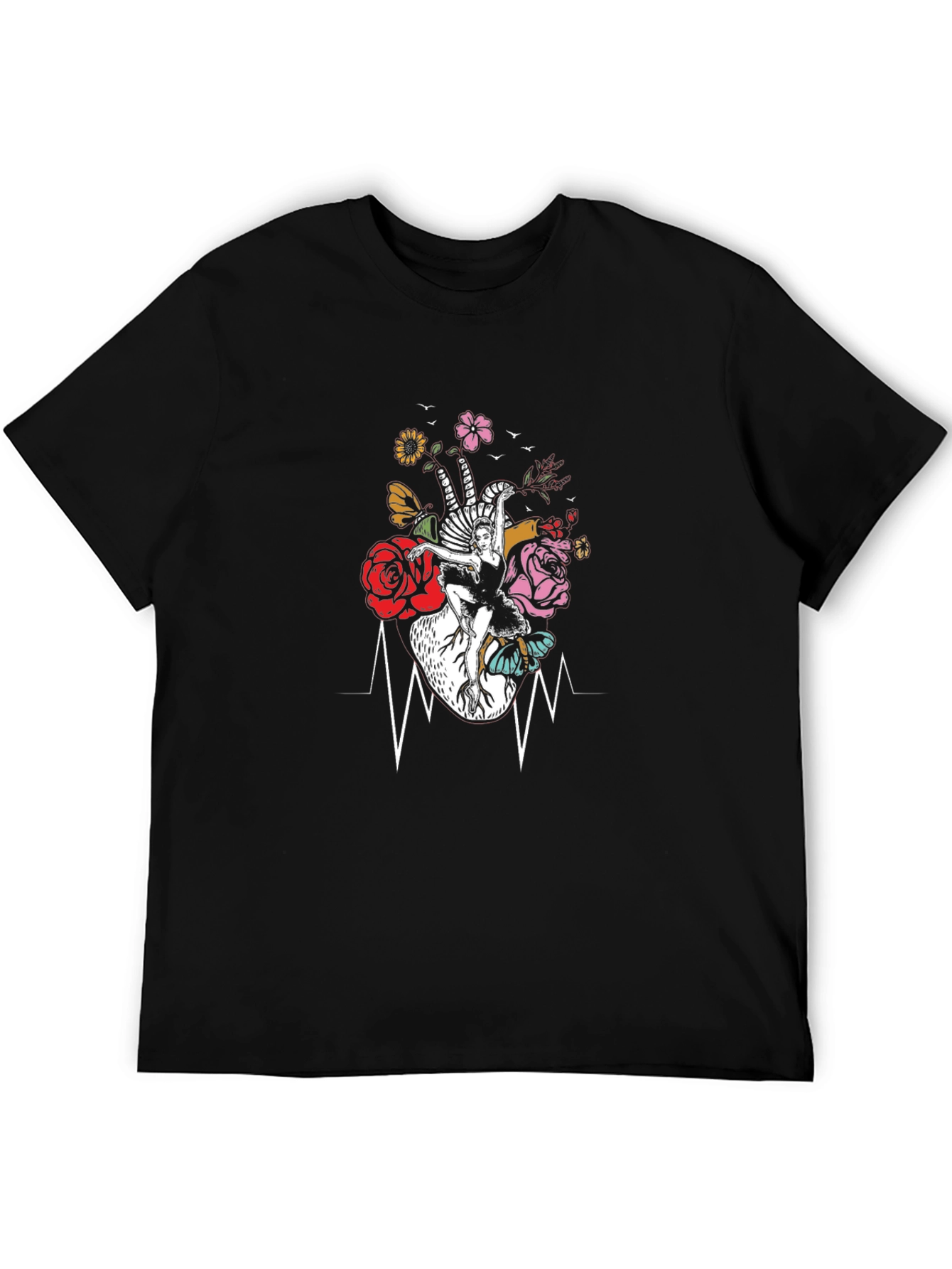 Floral Heartbeat Dancer Graphic Tee