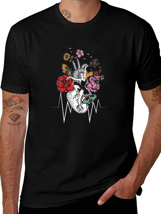 Floral Heartbeat Dancer Graphic Tee