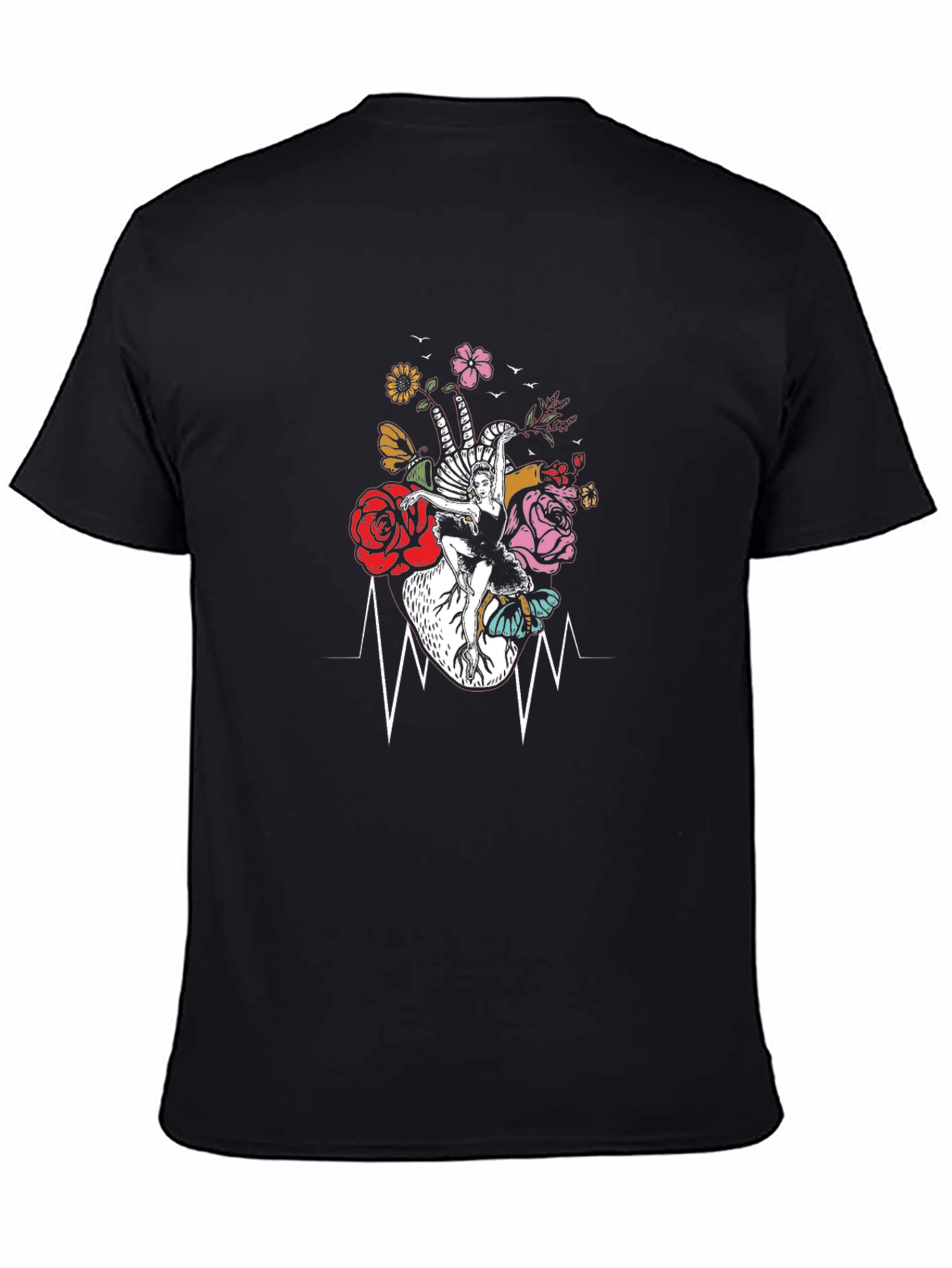 Floral Heartbeat Dancer Graphic Tee