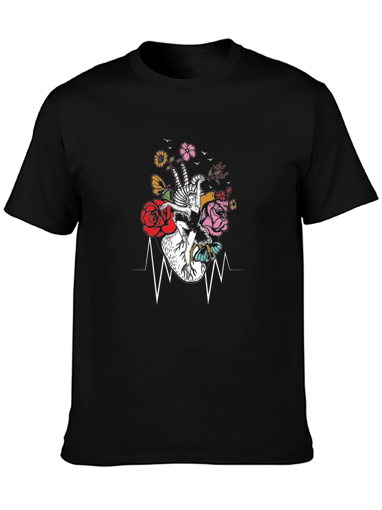 Floral Heartbeat Dancer Graphic Tee