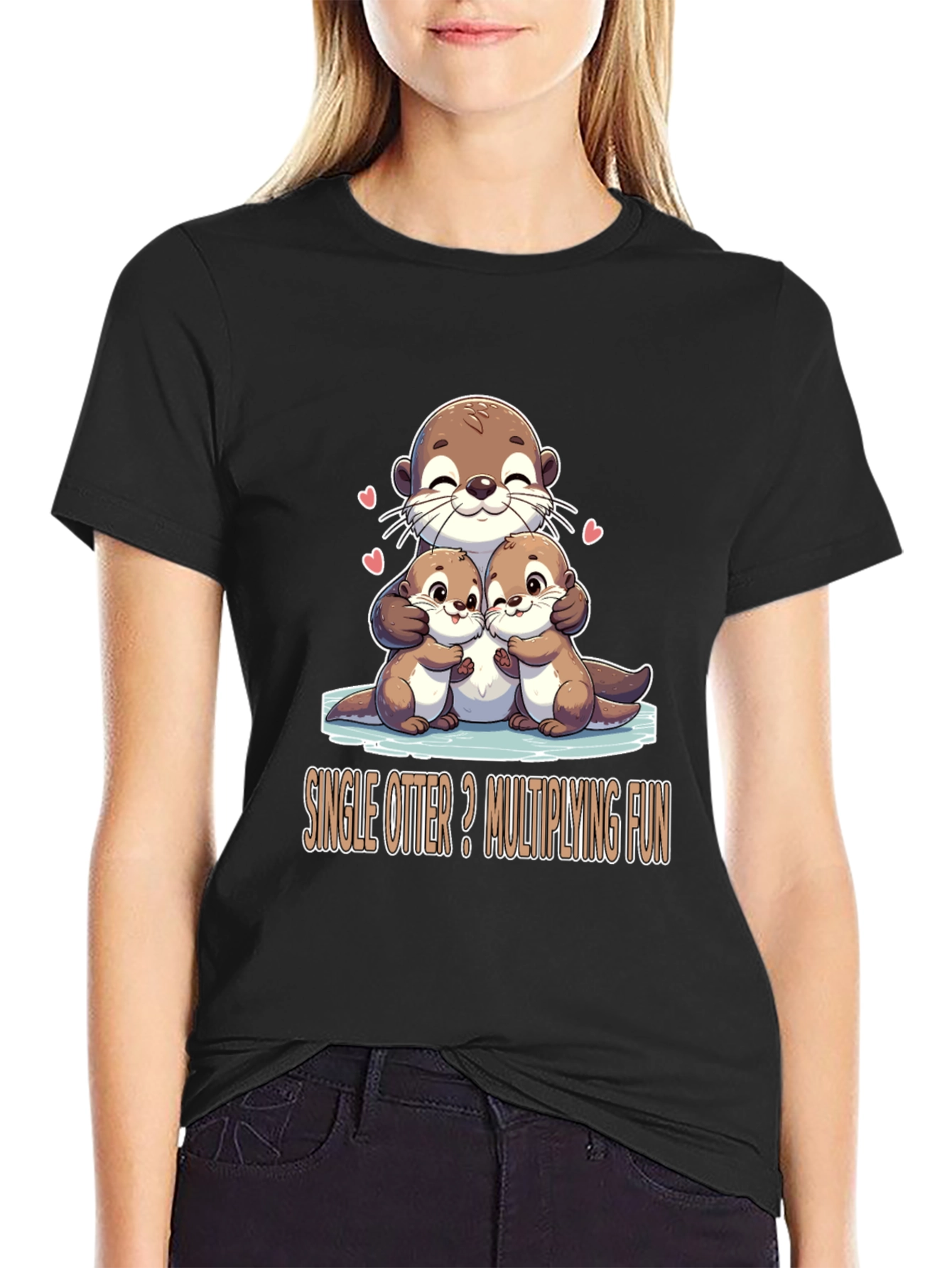 Single Otter Multiplying Fun Graphic Tee