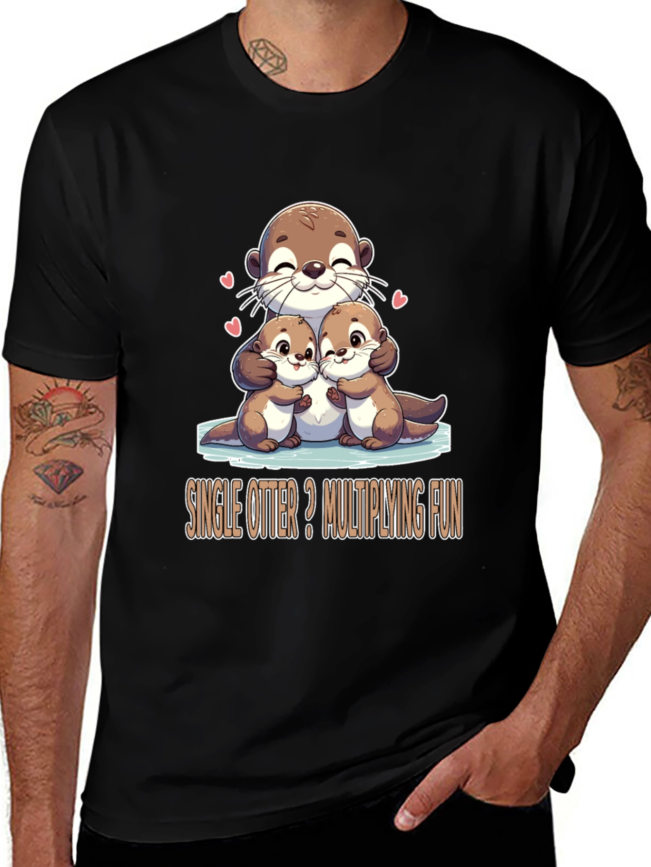 Single Otter Multiplying Fun Graphic Tee