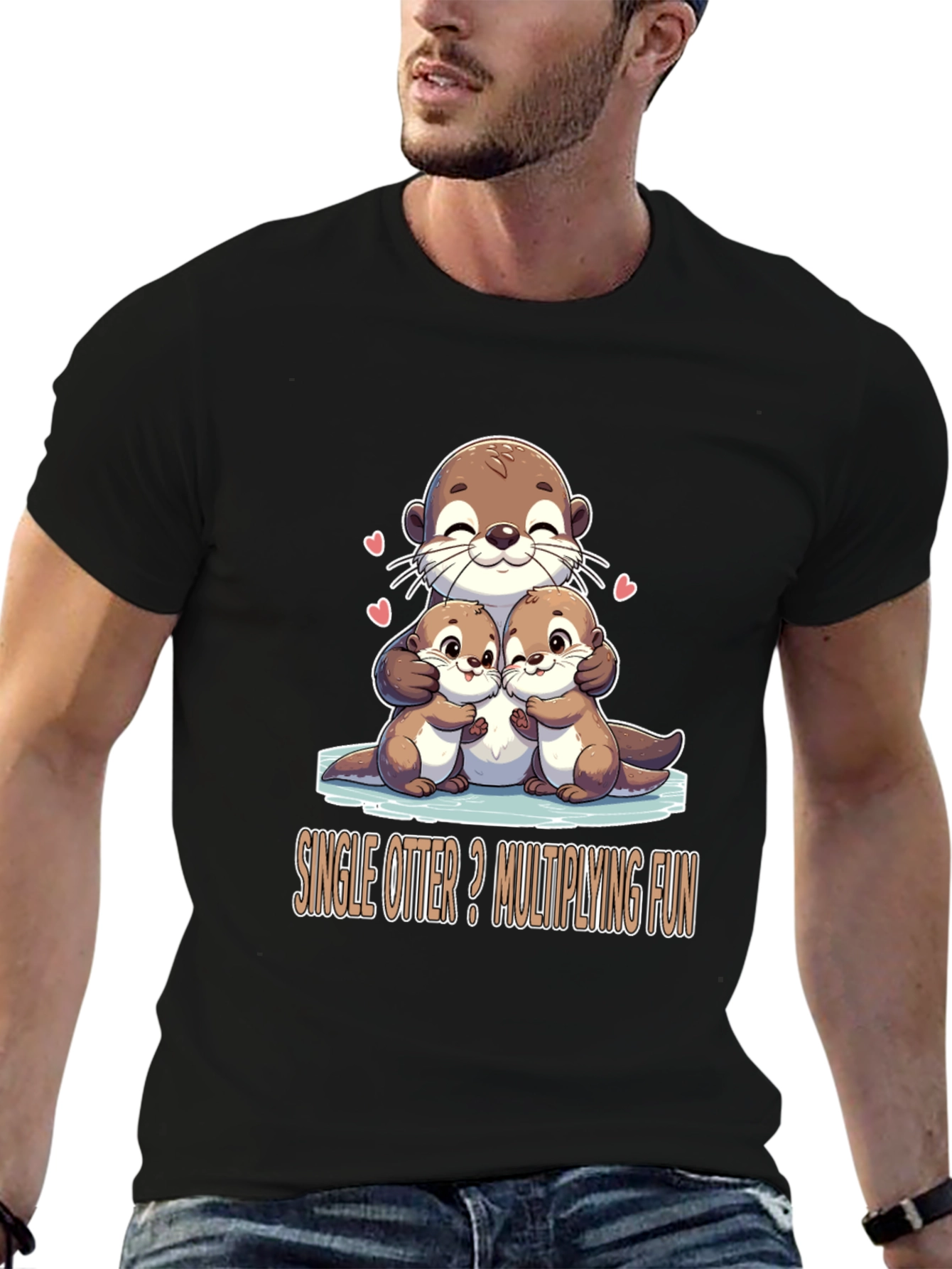 Single Otter Multiplying Fun Graphic Tee