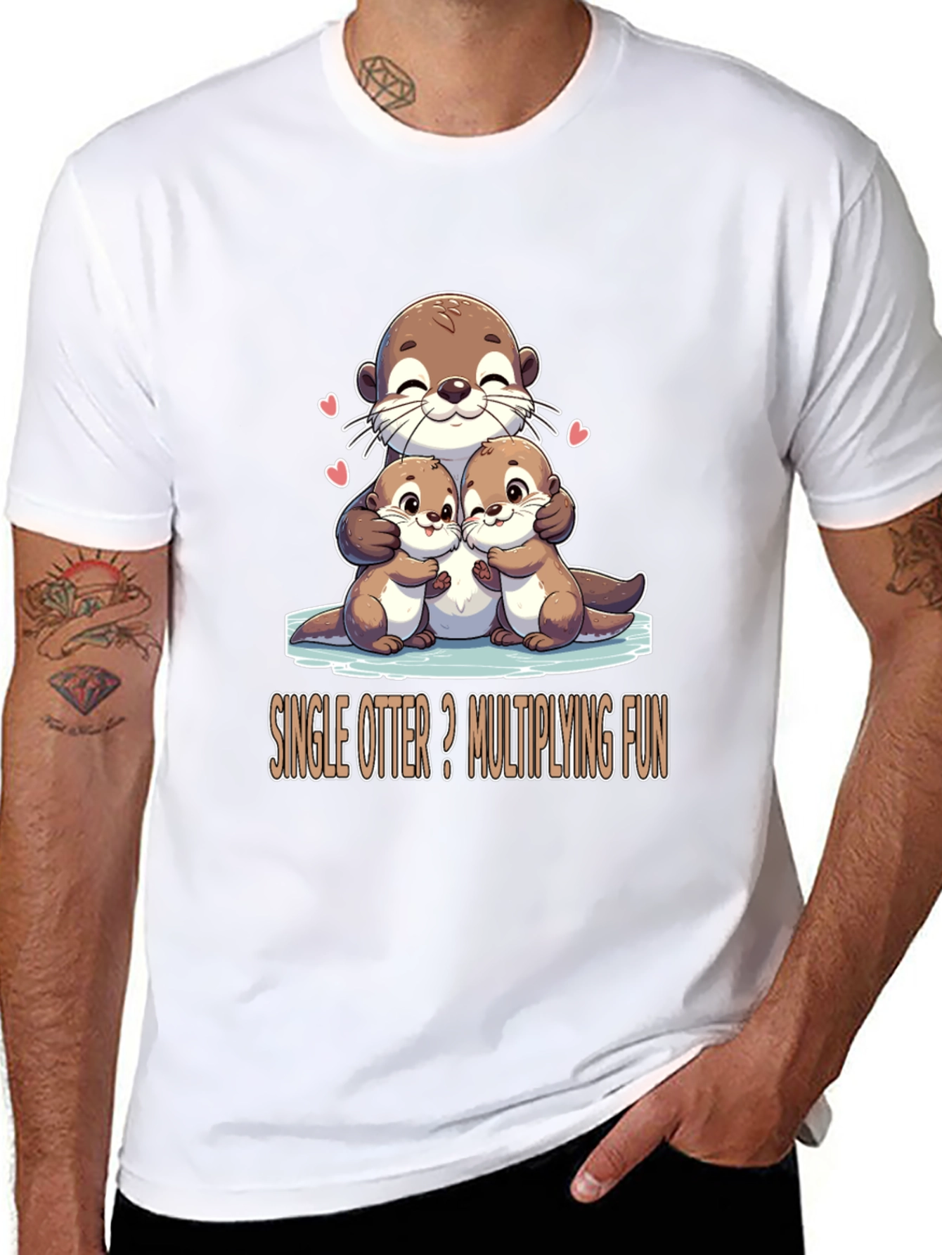 Single Otter Multiplying Fun Graphic Tee