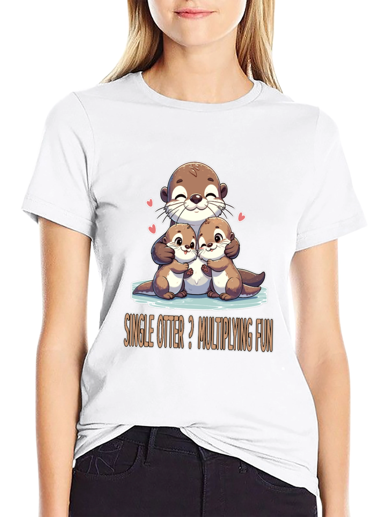 Single Otter Multiplying Fun Graphic Tee