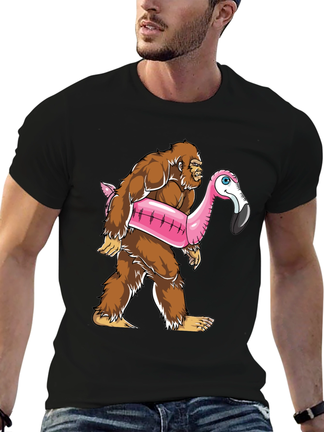 Bigfoot Flamingo Float T-Shirt