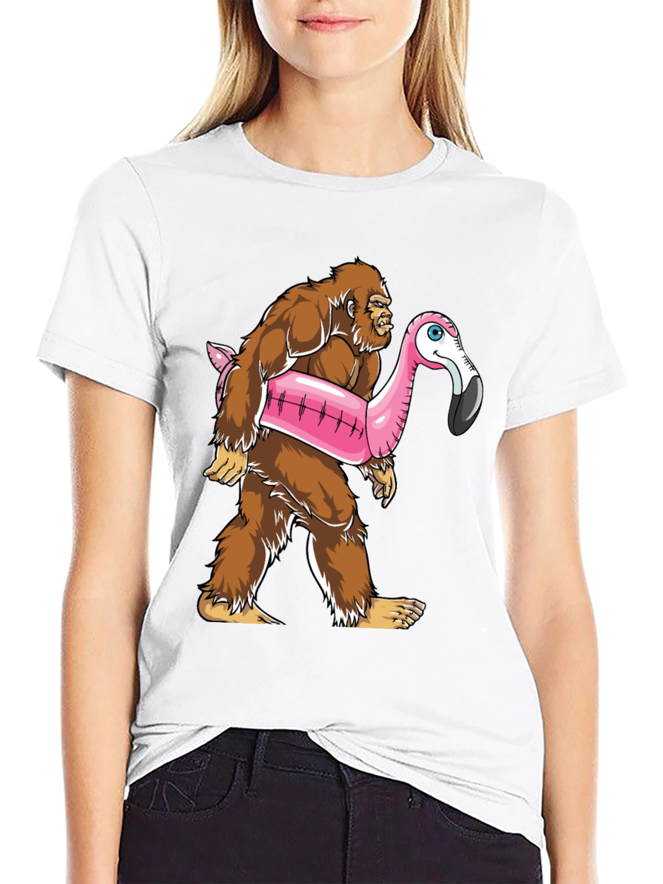 Bigfoot Flamingo Float T-Shirt