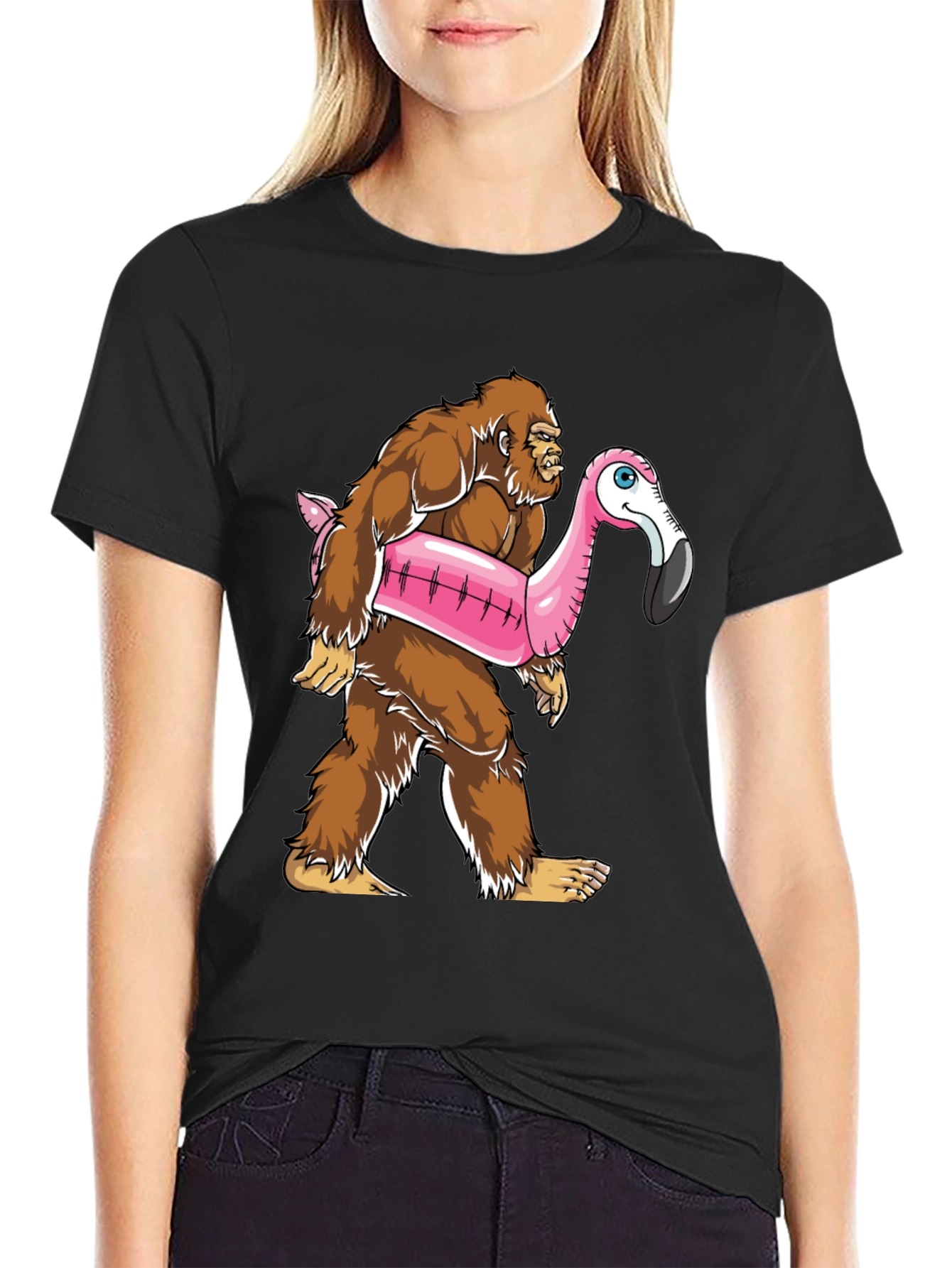 Bigfoot Flamingo Float T-Shirt