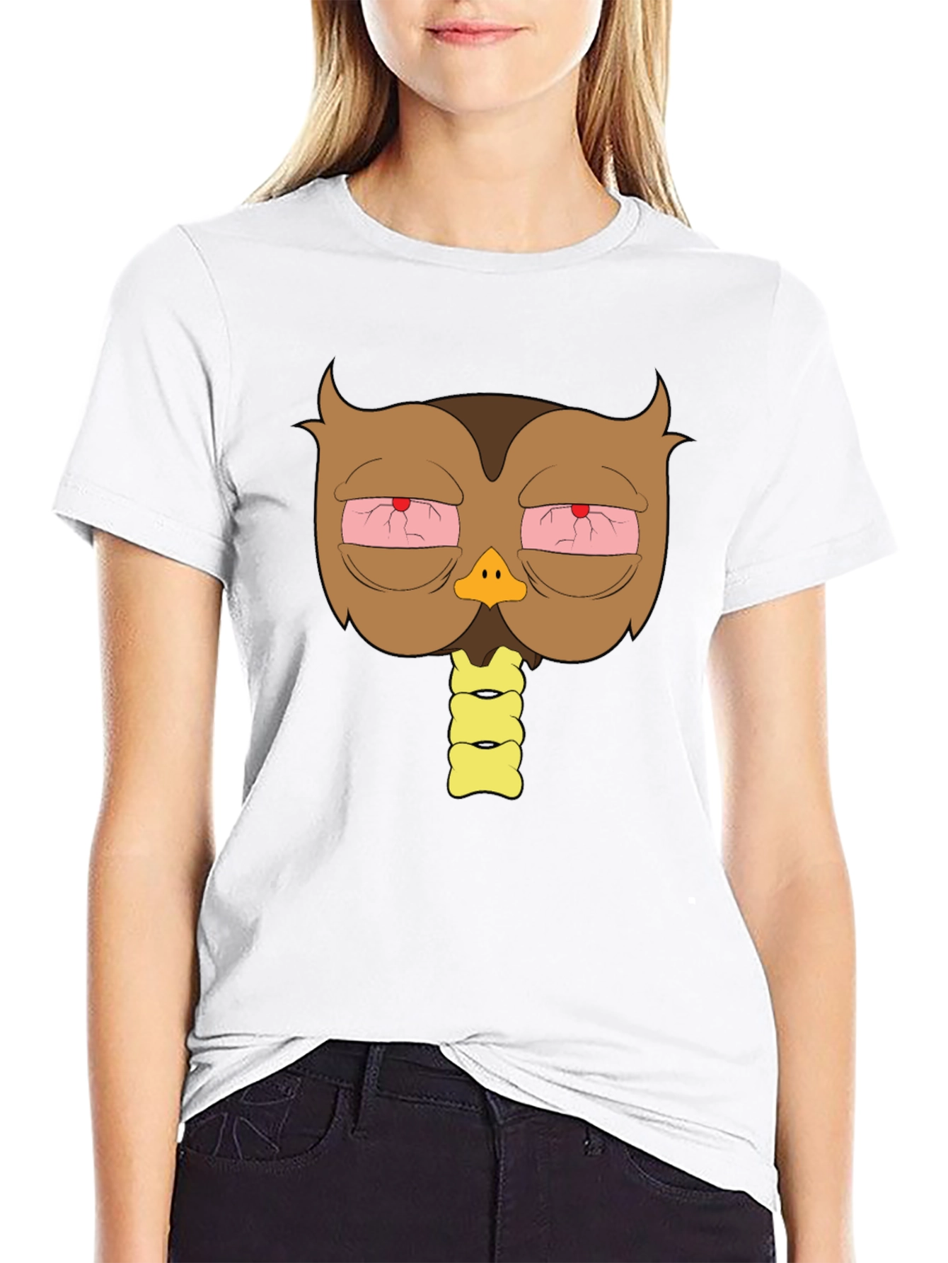 Stoned Owl Graphic T-Shirt - Casual Black Tee