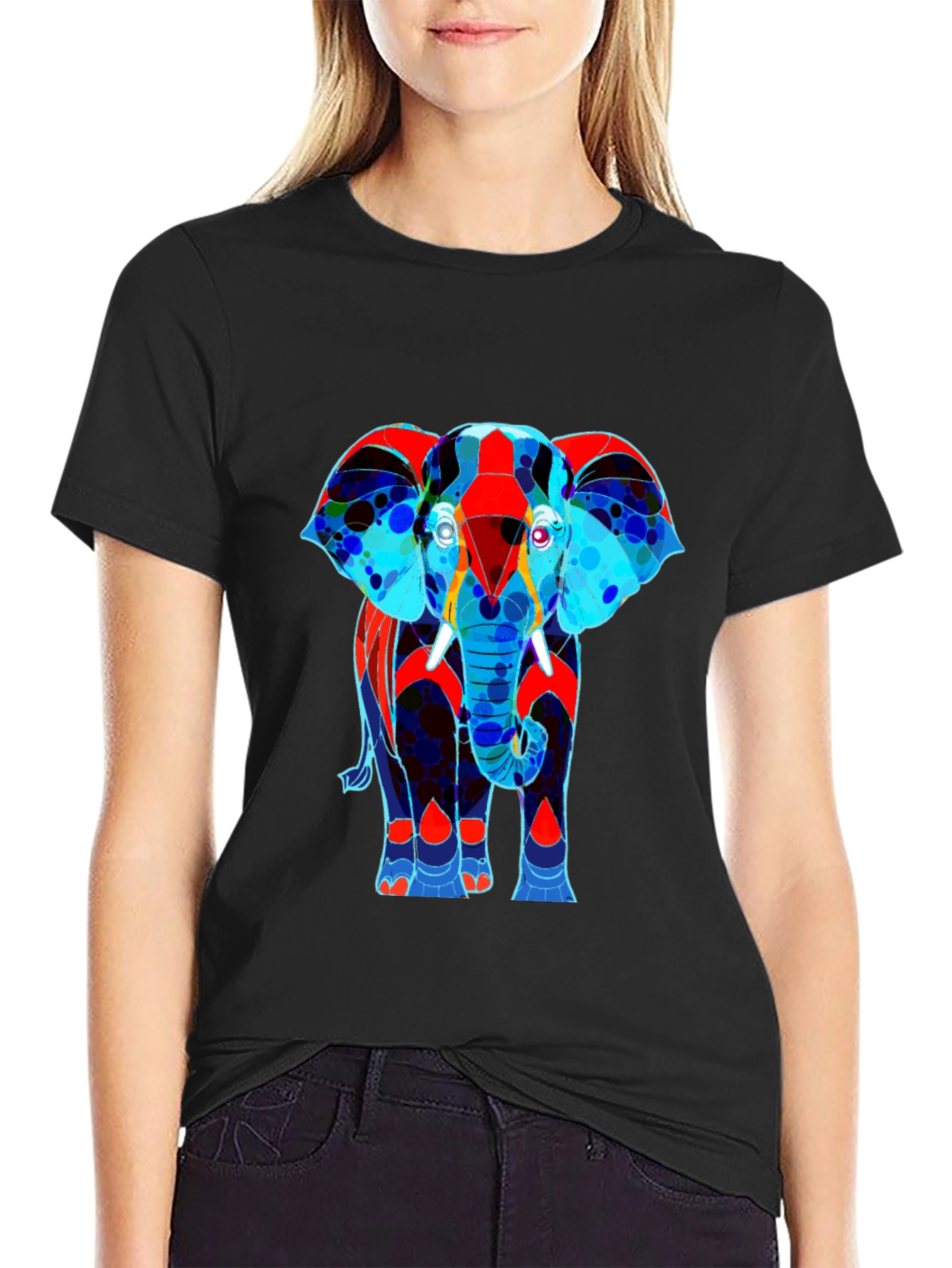 Abstract Elephant Graphic Tee - Stylish Mens T-Shirt