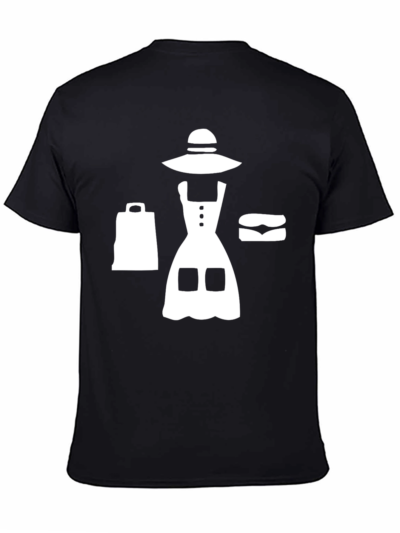 Trendy Black T-Shirt with Shopping Graphic