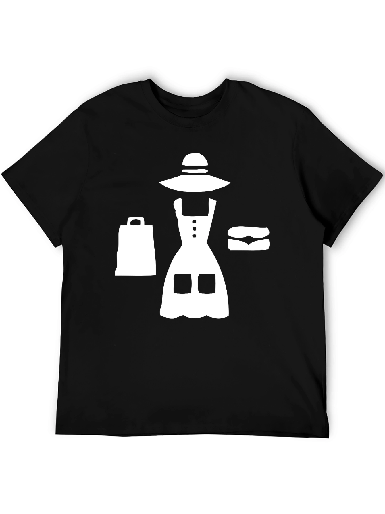 Trendy Black T-Shirt with Shopping Graphic