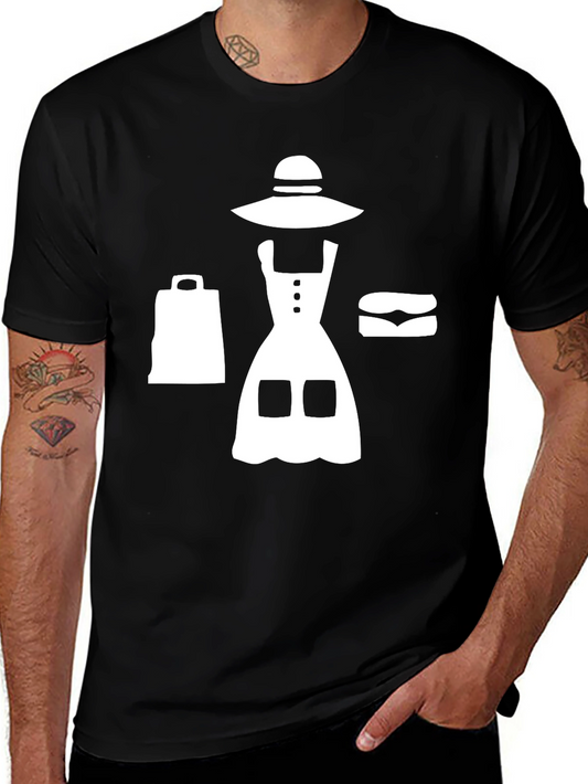 Trendy Black T-Shirt with Shopping Graphic