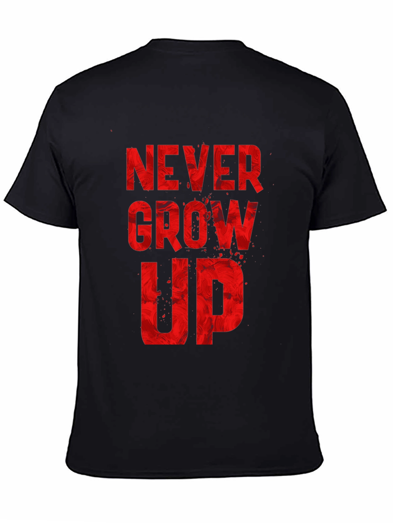 Never Grow Up Graphic Tee - Black Casual T-Shirt