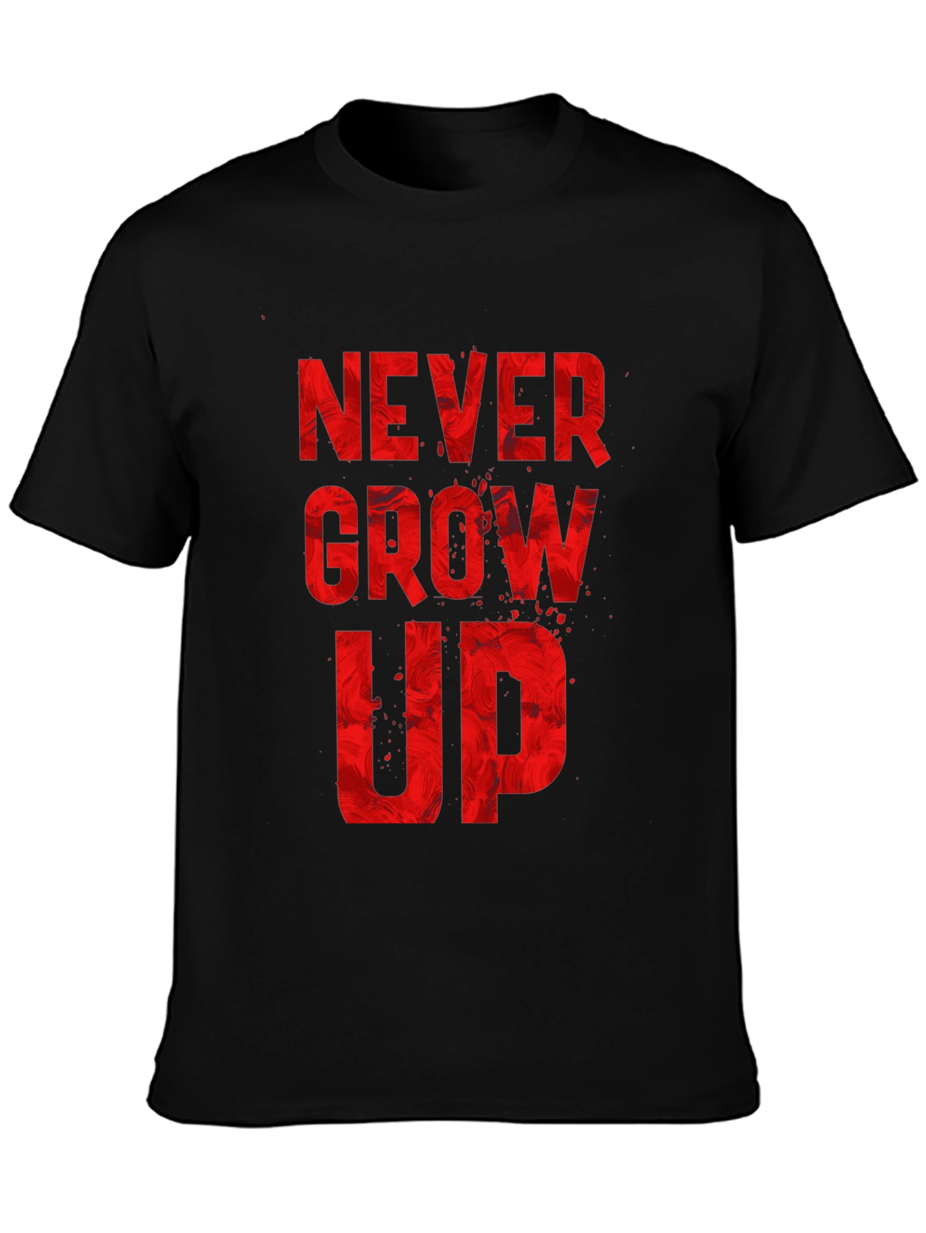Never Grow Up Graphic Tee - Black Casual T-Shirt