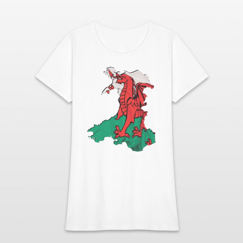 Wales Flag in Wales Map