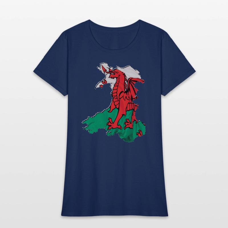 Wales Flag in Wales Map