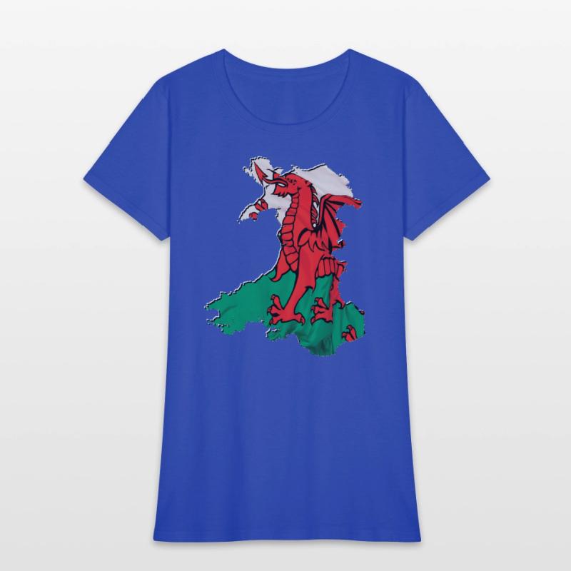 Wales Flag in Wales Map