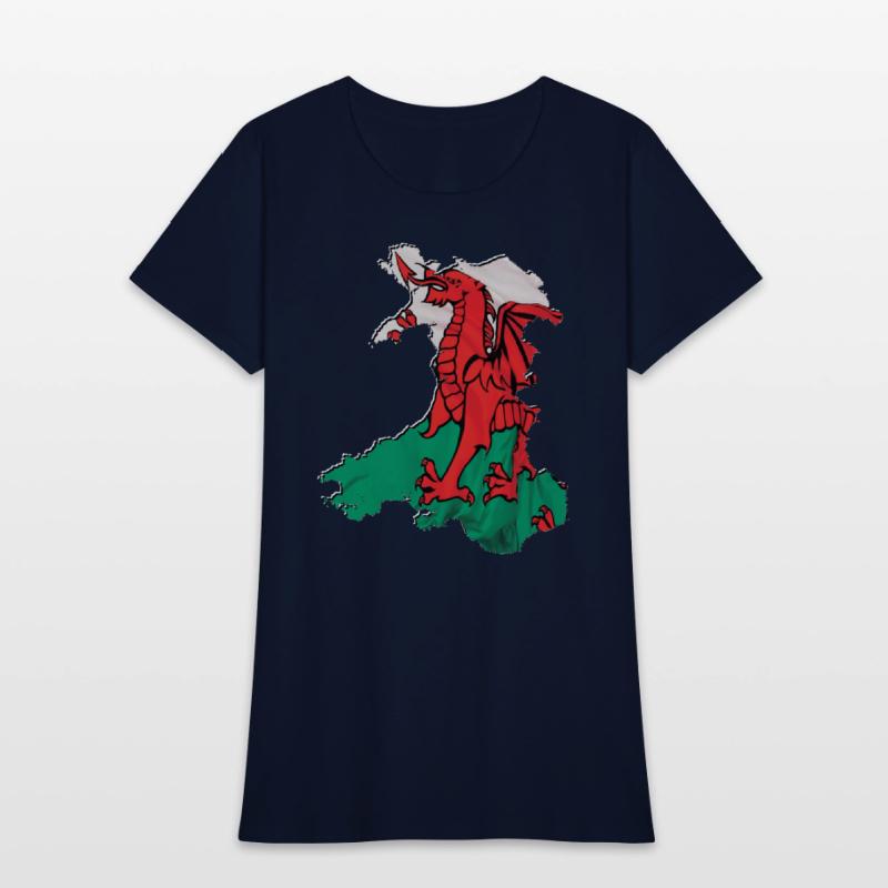 Wales Flag in Wales Map